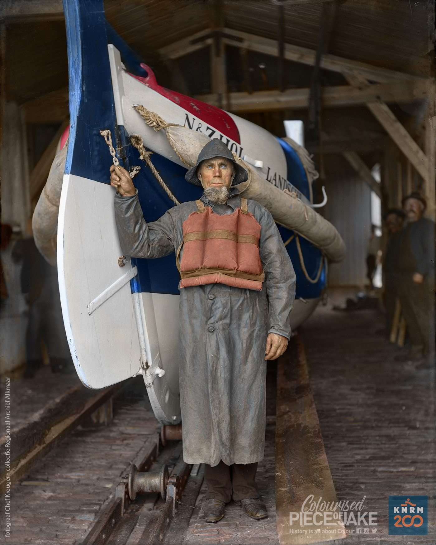 History - Dutch Skipper Jan Bijl, wearing his oil suit and sou’wester ...
