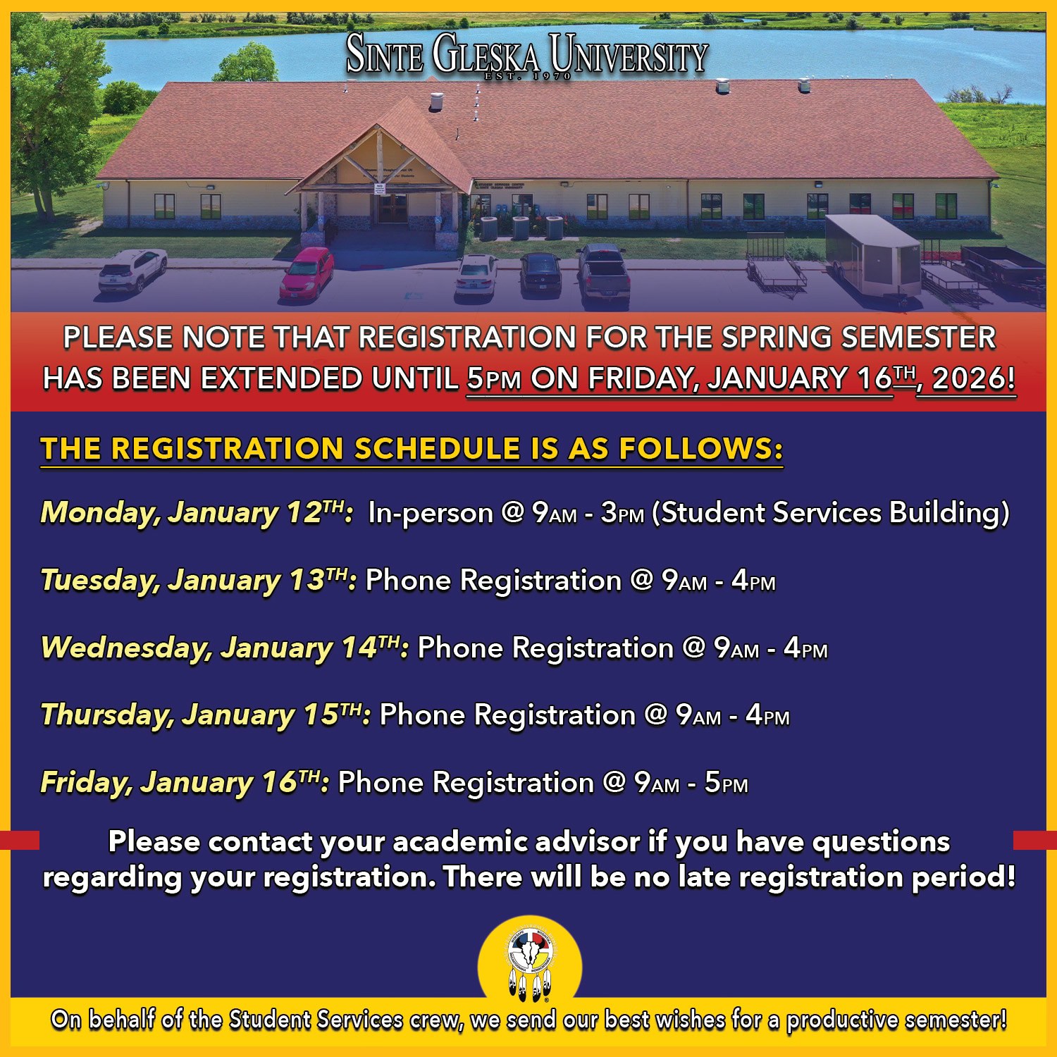 Sinte - 🔴📣Here's information about the extended 2026 Spring Semester ...