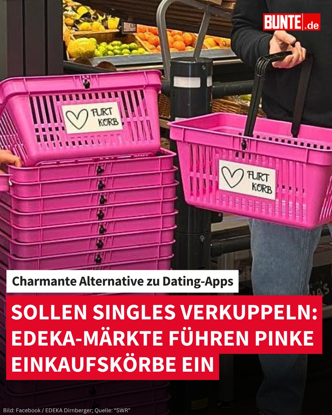 Achtung Flirtgefahr! 😉 Einige Edeka-Filialen haben es sich zur Aufgabe gemacht, Singles zu verkuppeln. 🩷 https://s.bunte.de/a3a19ee218
