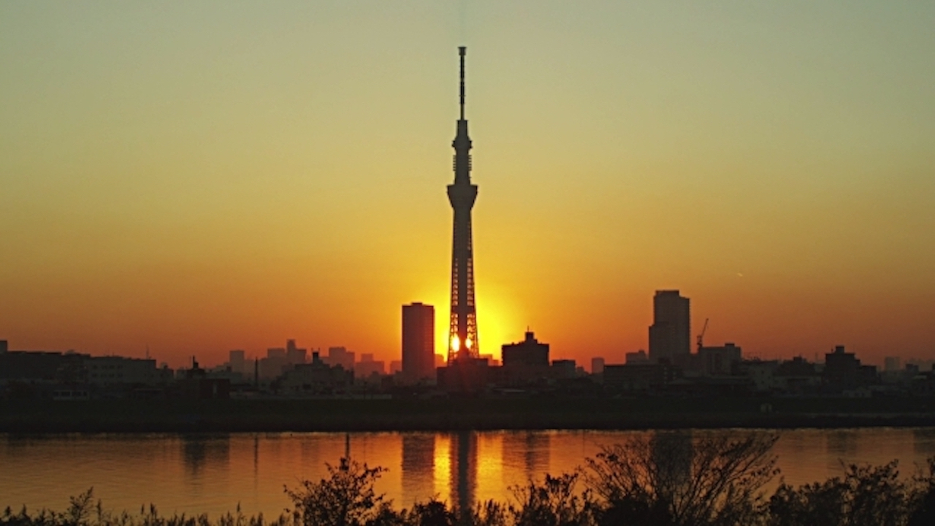 絵画〜 夕暮れのスカイツリーを眺めて♫ 浮世絵の夕暮れ空を眺めてみた