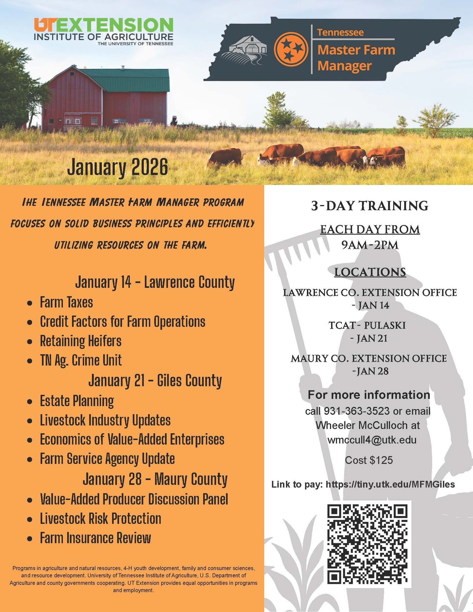 UT - 2026 In Person Master Farm Manager Class Register and Pay here ...