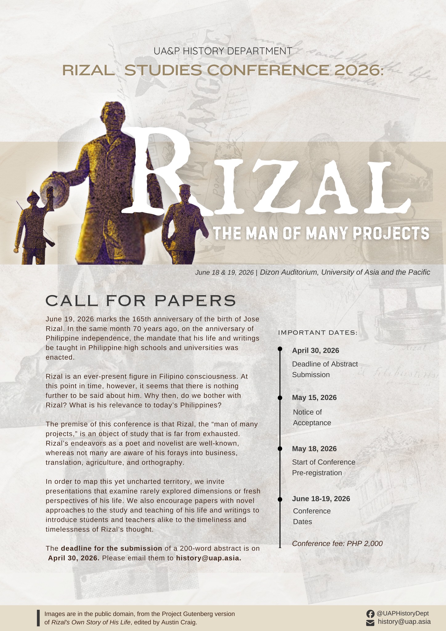 UA&P - 165 years after the birth of Jose Rizal and 70 years after the ...