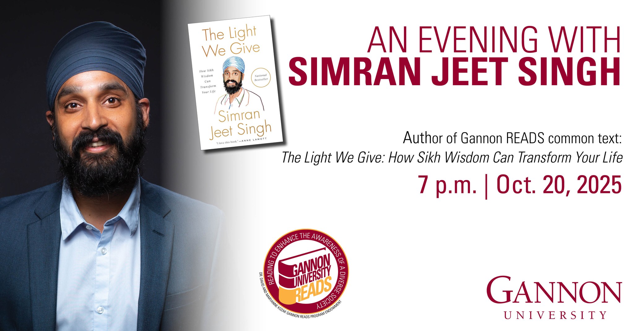 Gannon READS: An Evening with Simran Jeet Singh
