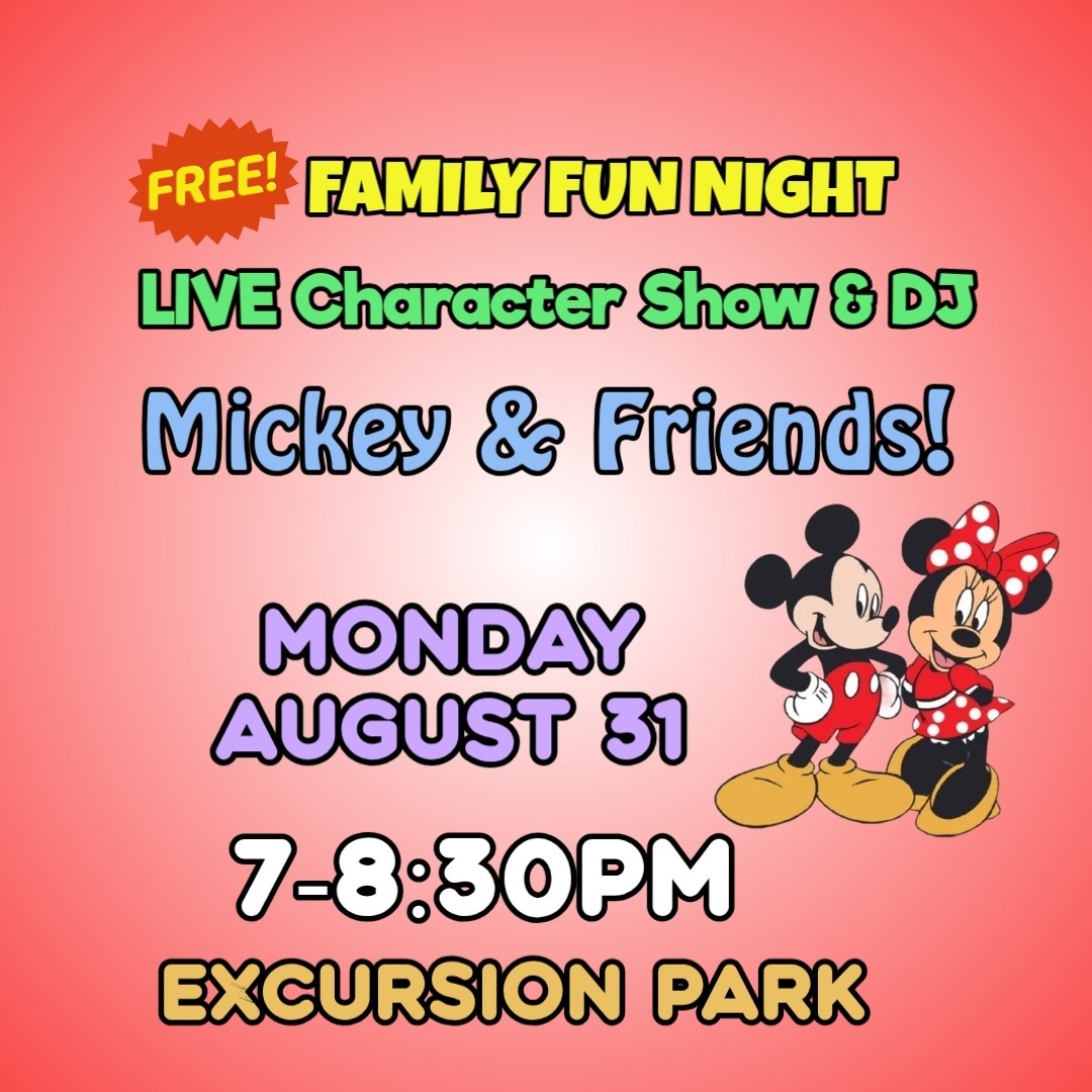 Free Disney character show and dance party in Sea Isle City, NJ on