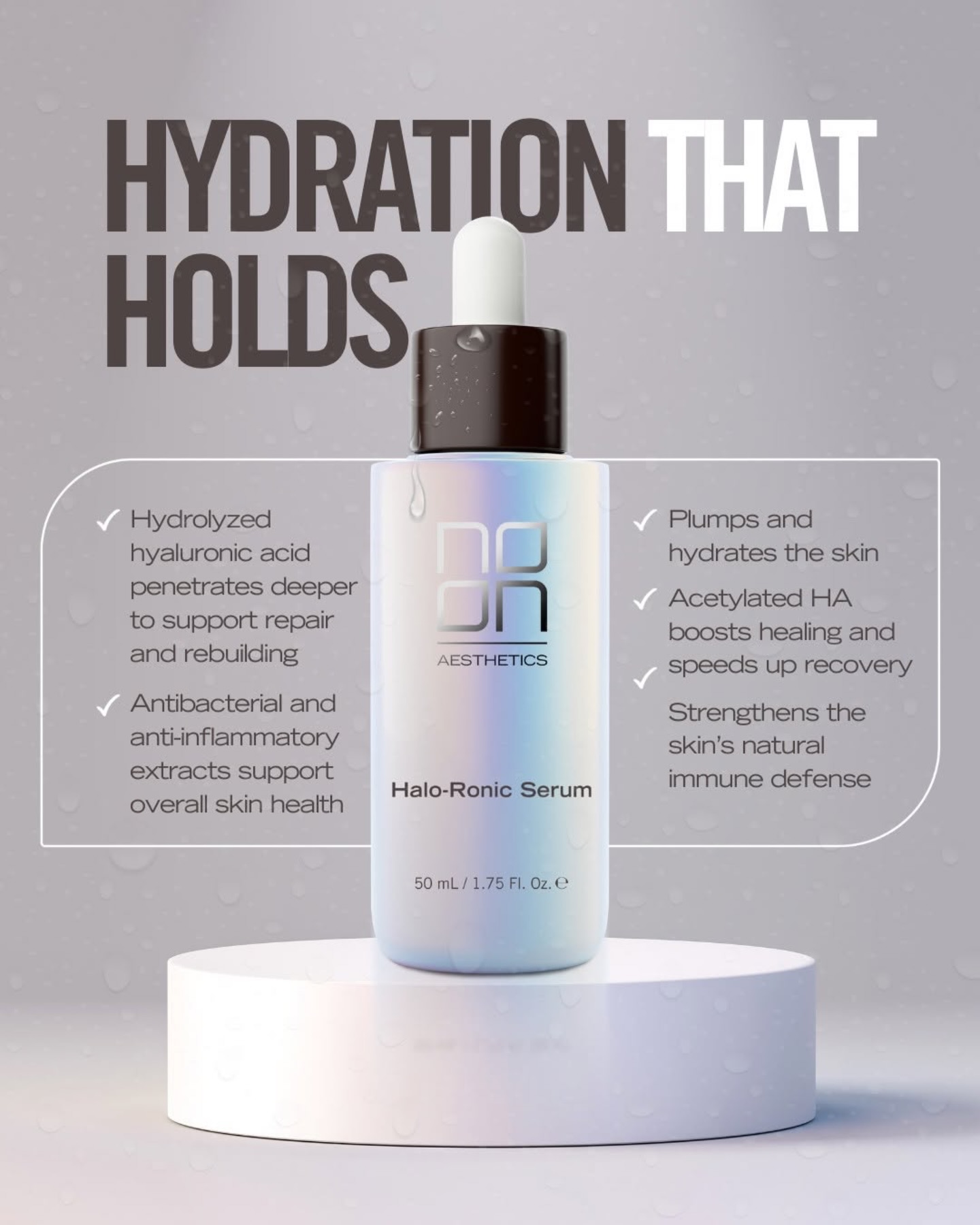 Skin - The Halo-Ronic Serum features two types of hyaluronic acid to ...