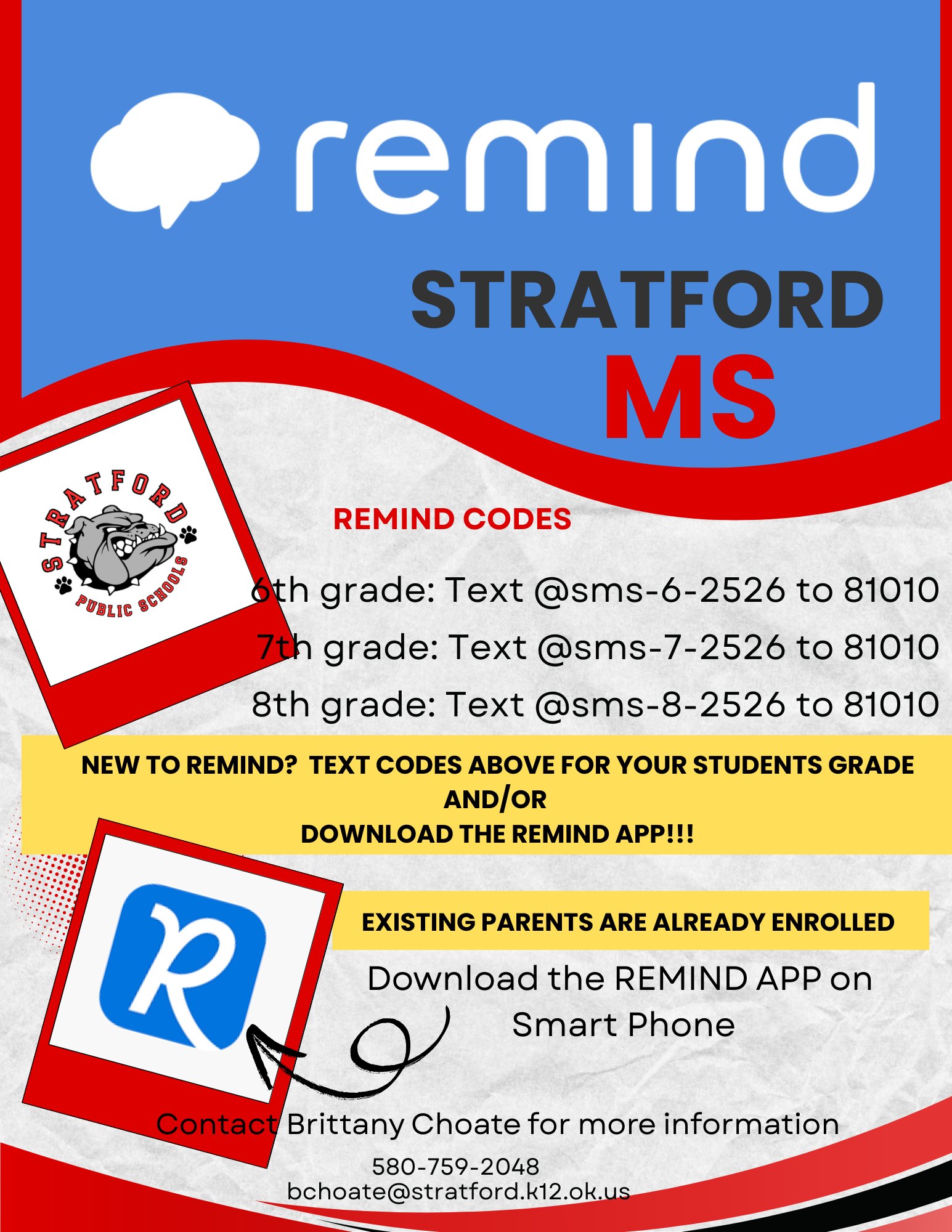2025-2026 REMIND Codes for Stratford... - Stratford Bulldogs | Facebook