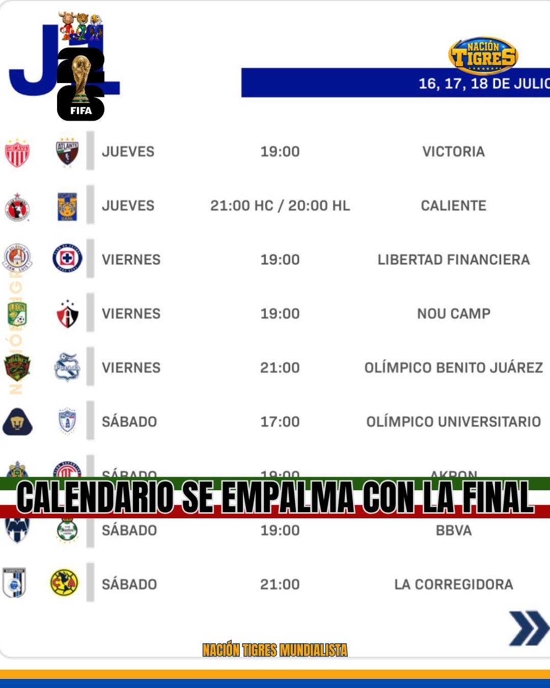 La Liga MX dio a conocer el calendario completo del Apertura 2026, tor