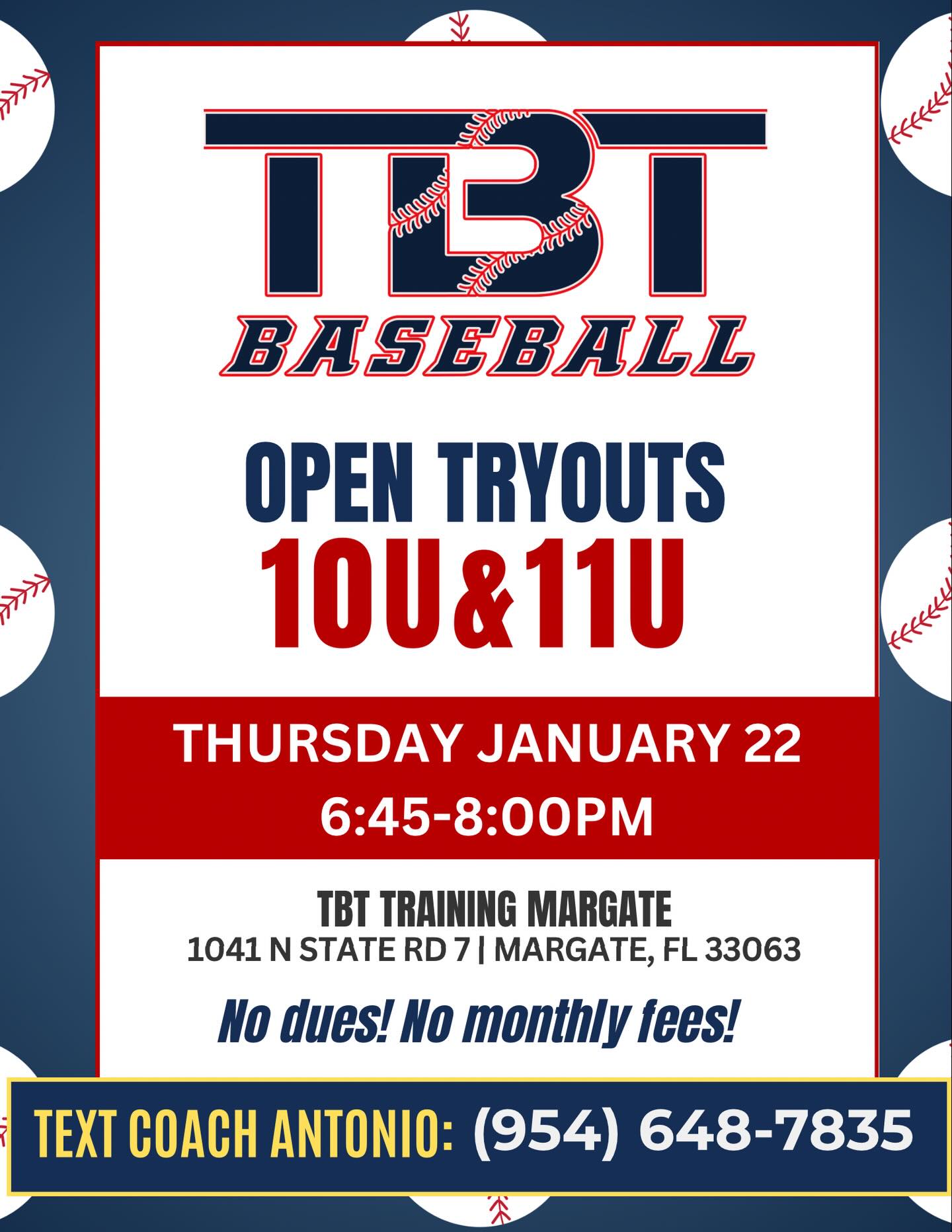 TBT Training - 🚨 10U & 11U BASEBALL PLAYERS 🚨 TBT Ballers... | Facebook