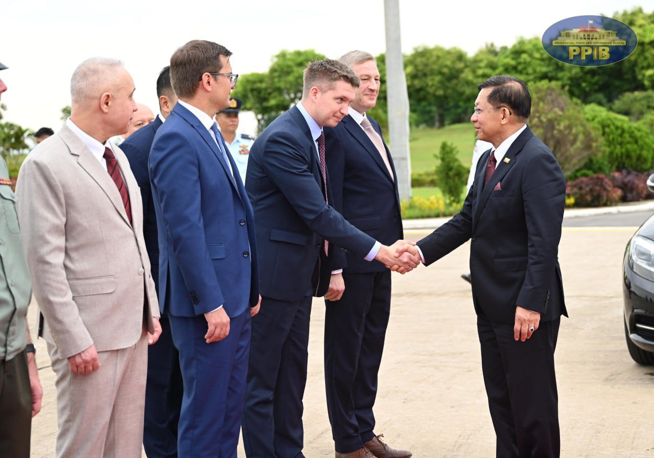Myanmar's coup leader departs for Russia August 17, 2026 Myanmar's coup  leader-turned-president Min Aung Hlaing departed for an official visit to  Russia on Monday morning at the invitation of President Vladimir Putin. — Credit: Facebook