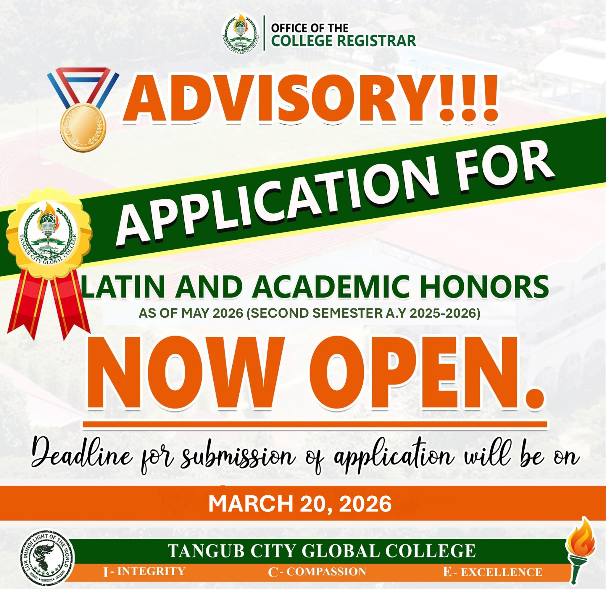 ADVISORY! 📣📣 ALL... - TCGC-Office of the College Registrar | Facebook