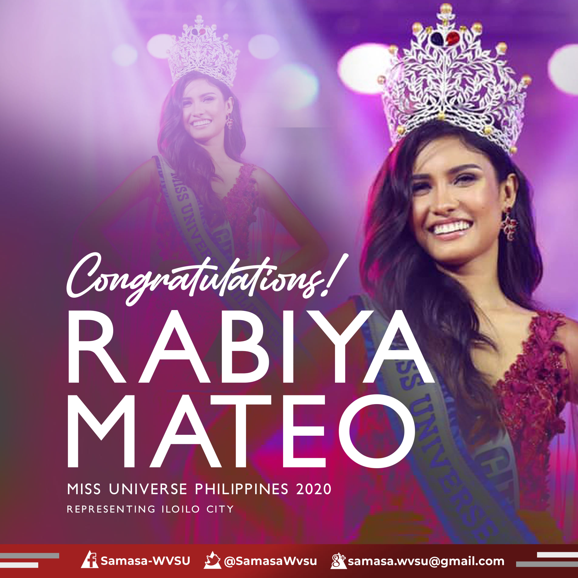 Samasa - WVSU - CONGRATULATIONS MISS RABIYA MATEO...