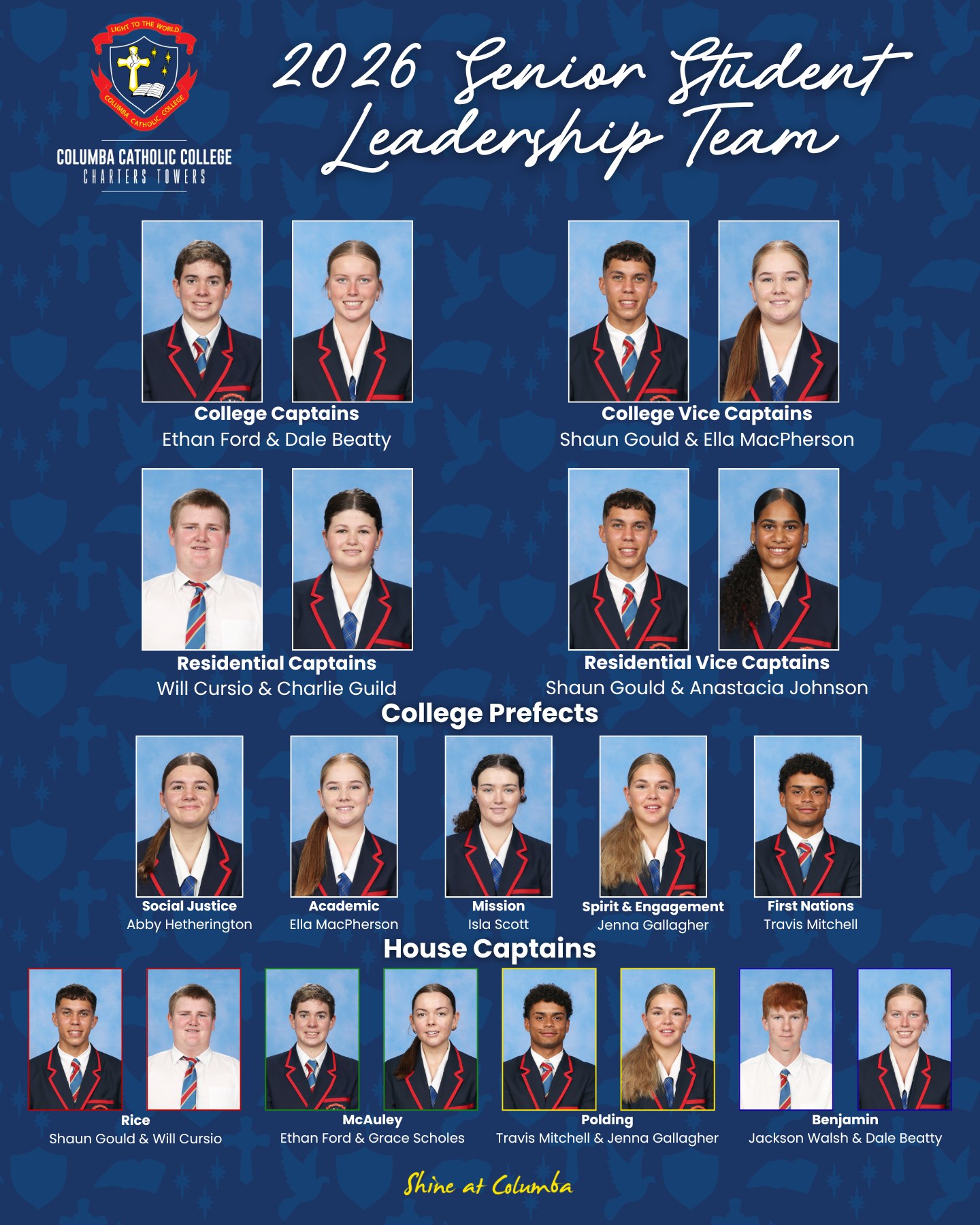 𝟐𝟎𝟐𝟔 𝐒𝐞𝐧𝐢𝐨𝐫... - Columba Catholic College Charters Towers | Facebook