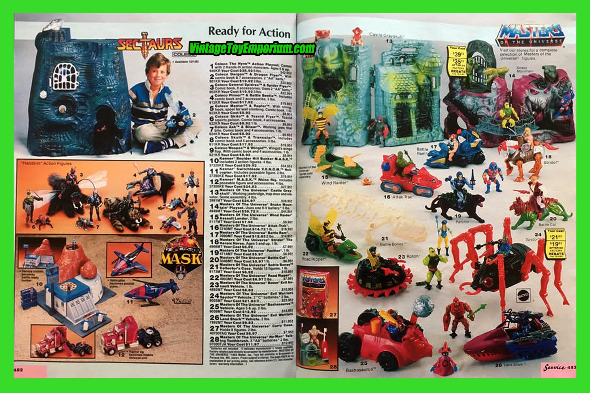 1985 Service Merchandise Catalog (pgs. 482-483) - Sectaurs - MASK