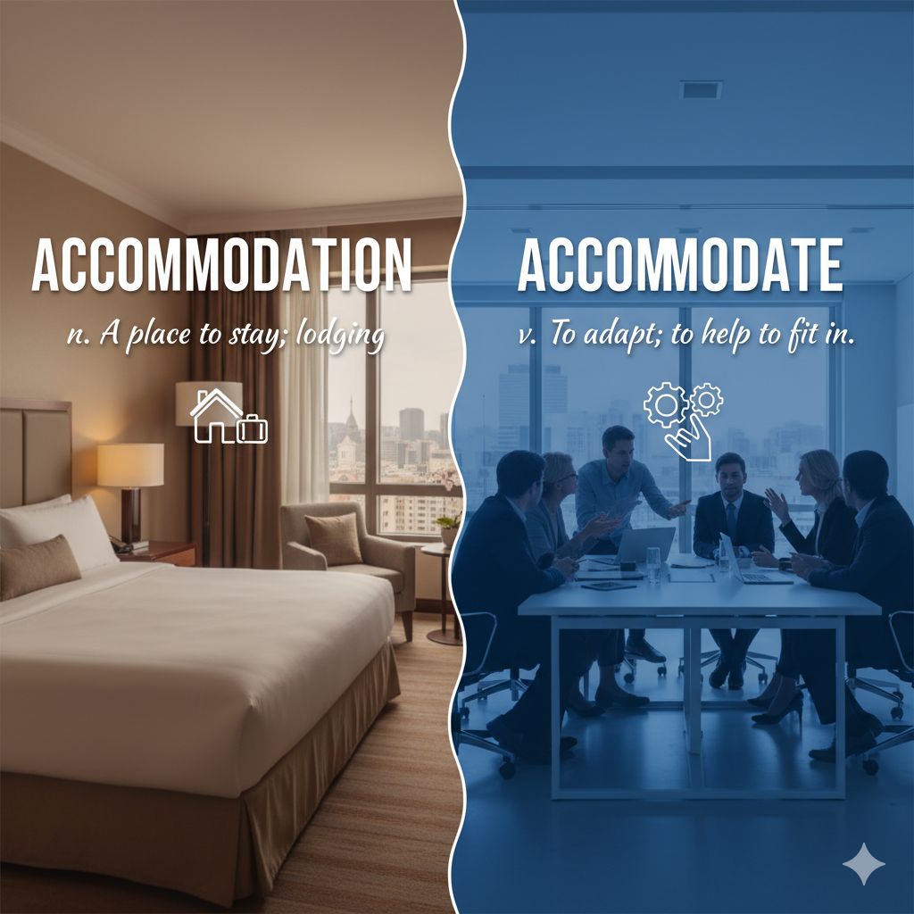 เทคนิคจำศัพท์ - คำว่า accommodation กับ accommodate มีรากศัพท์เดียวกัน ...