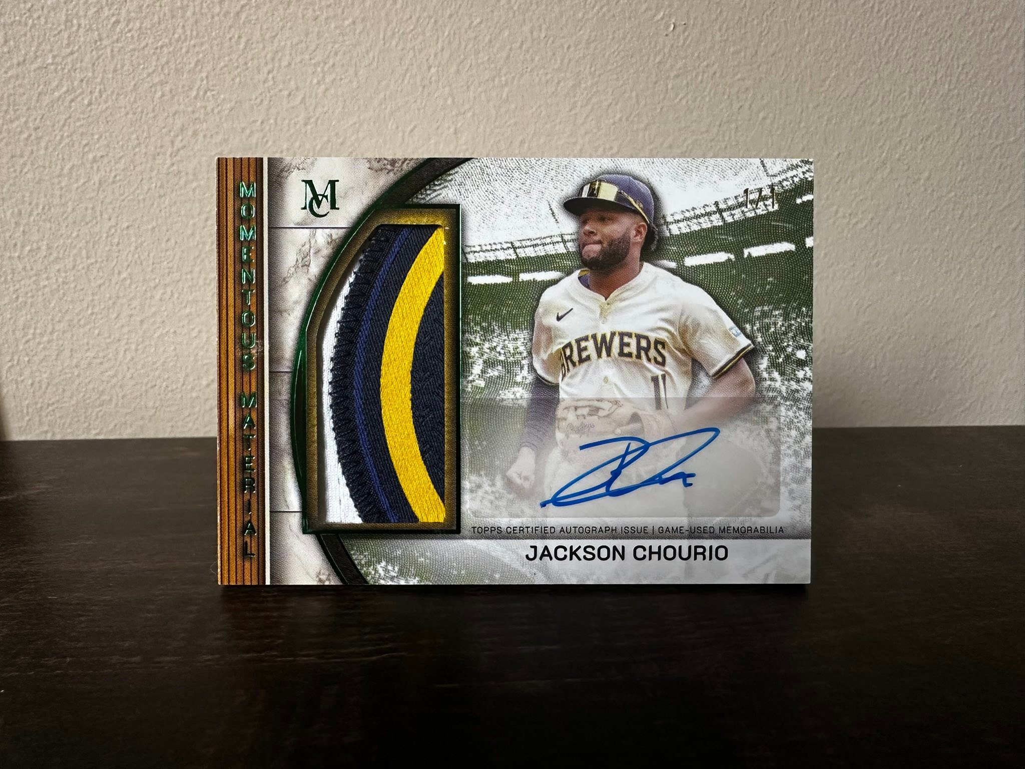 Jackson Chourio autographed baseball card for sale or trade