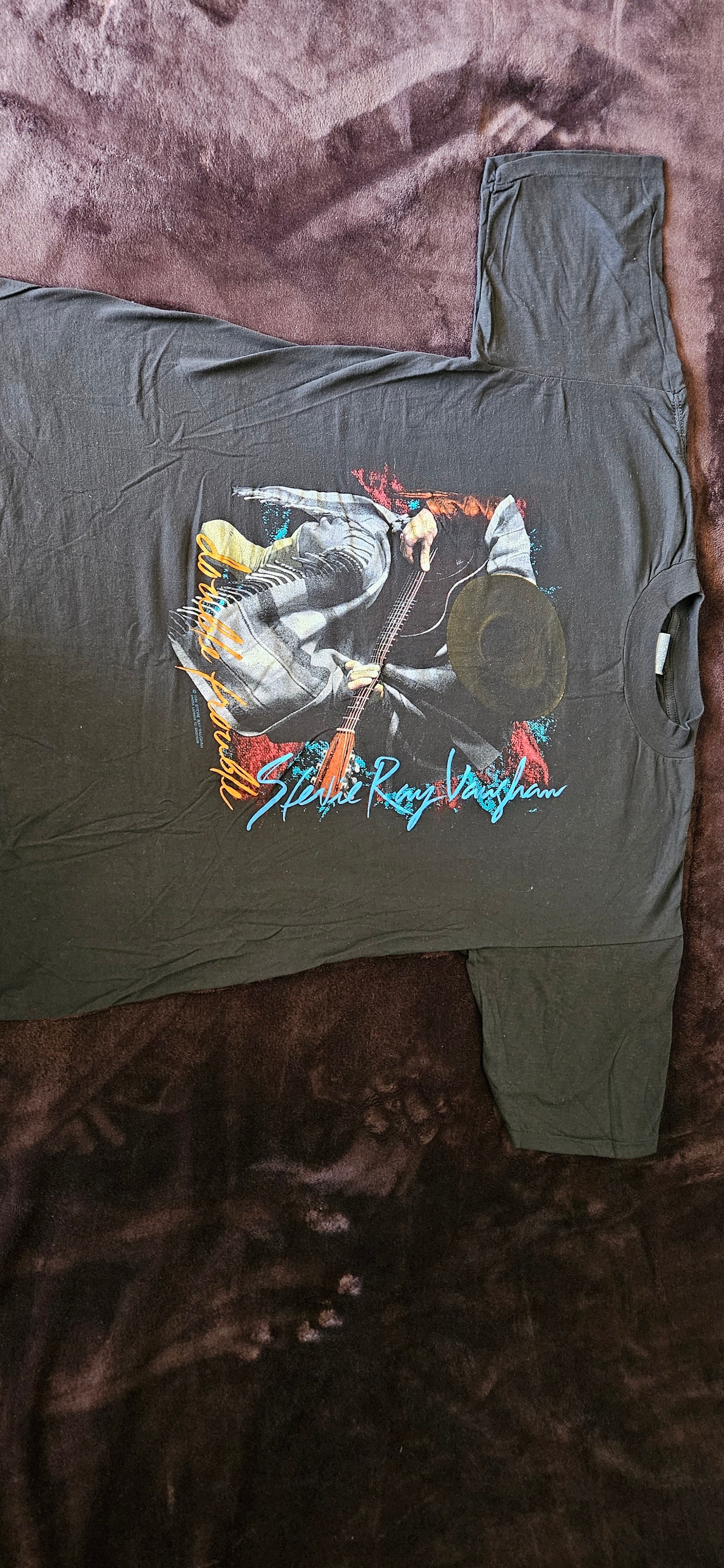Stevie Ray Vaughan concert t-shirt display