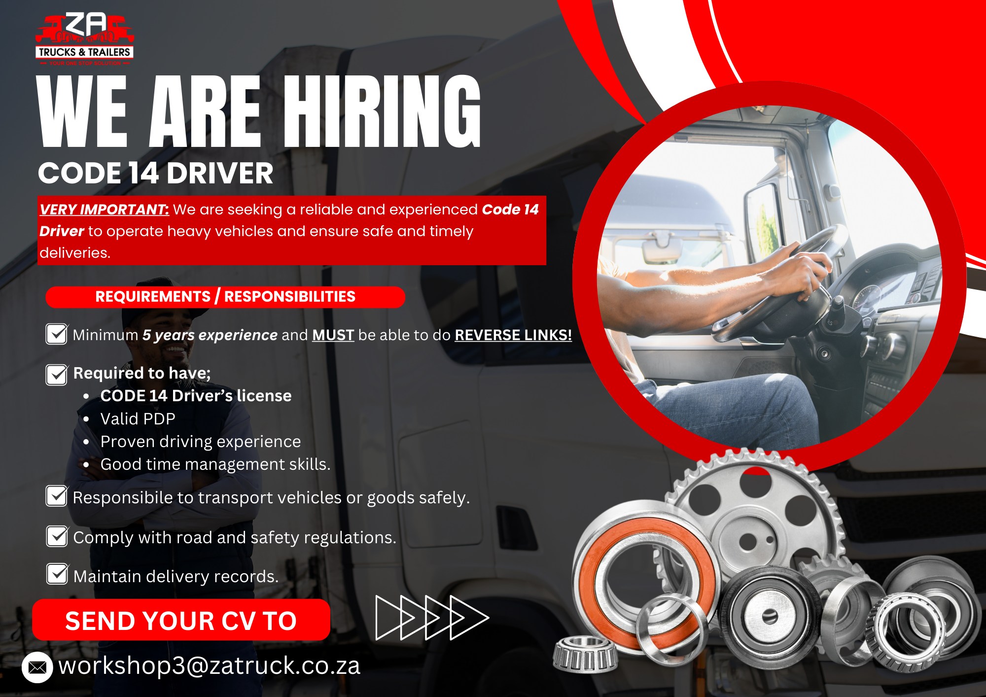ZA - 🚛 𝗪𝗘’𝗥𝗘 𝗛𝗜𝗥𝗜𝗡𝗚 | 𝗖𝗢𝗗𝗘 14 𝗗𝗥𝗜𝗩𝗘𝗥 ZA Trucks and Trailers is looking ...