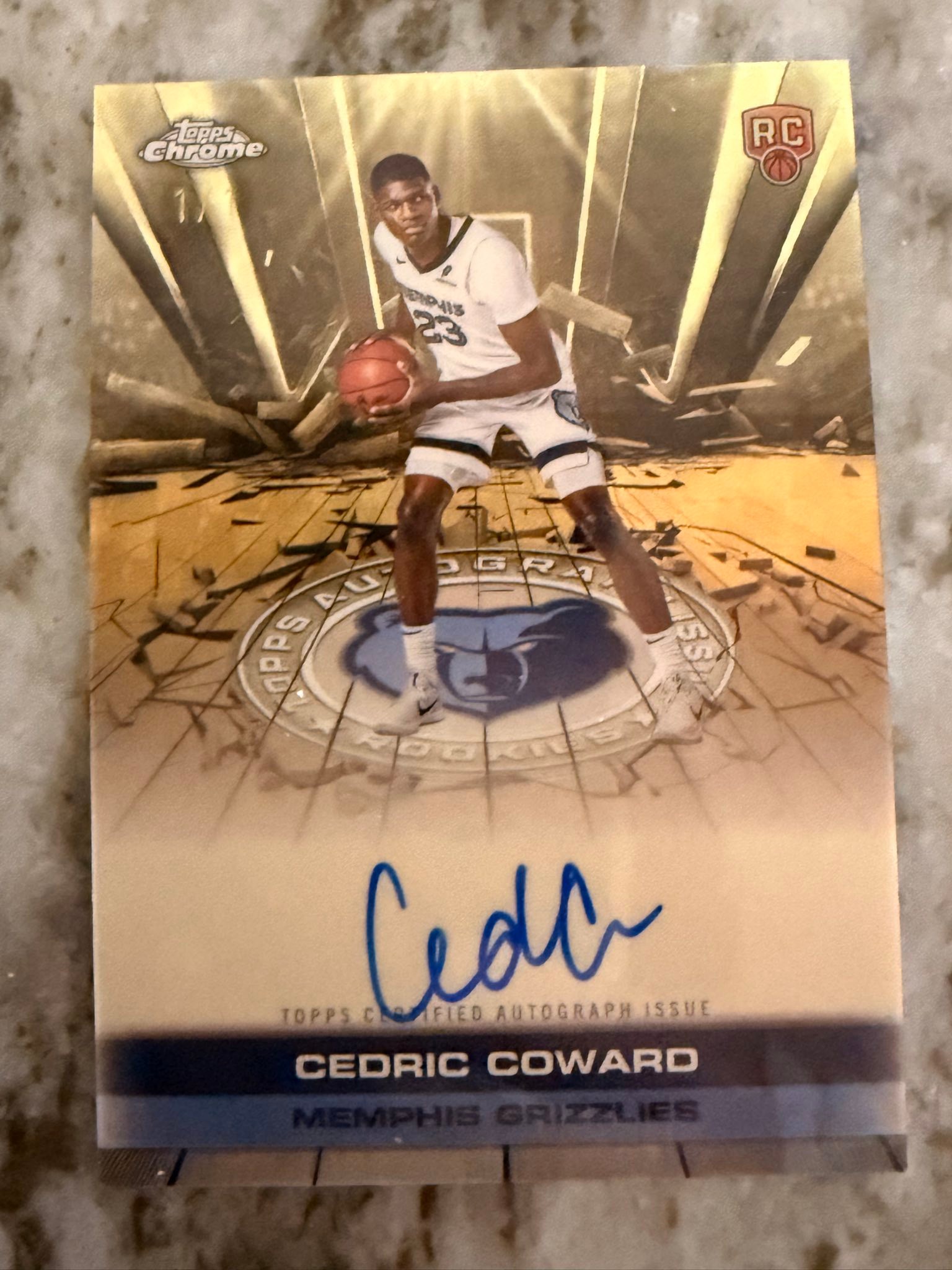 Pulled 1/1 Cedric Coward autograph card