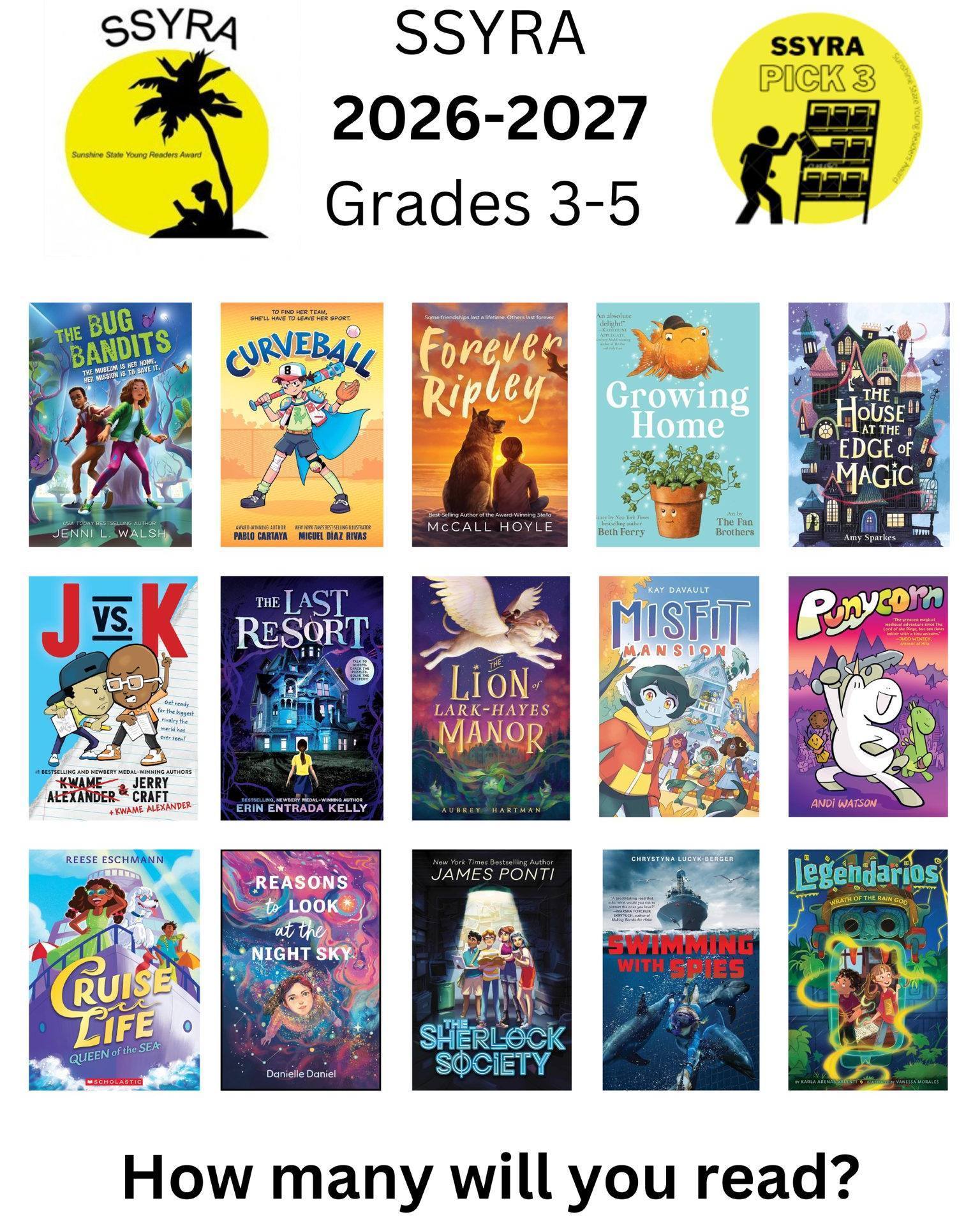 SSYRA 2026-2027 book list for grades 3-5