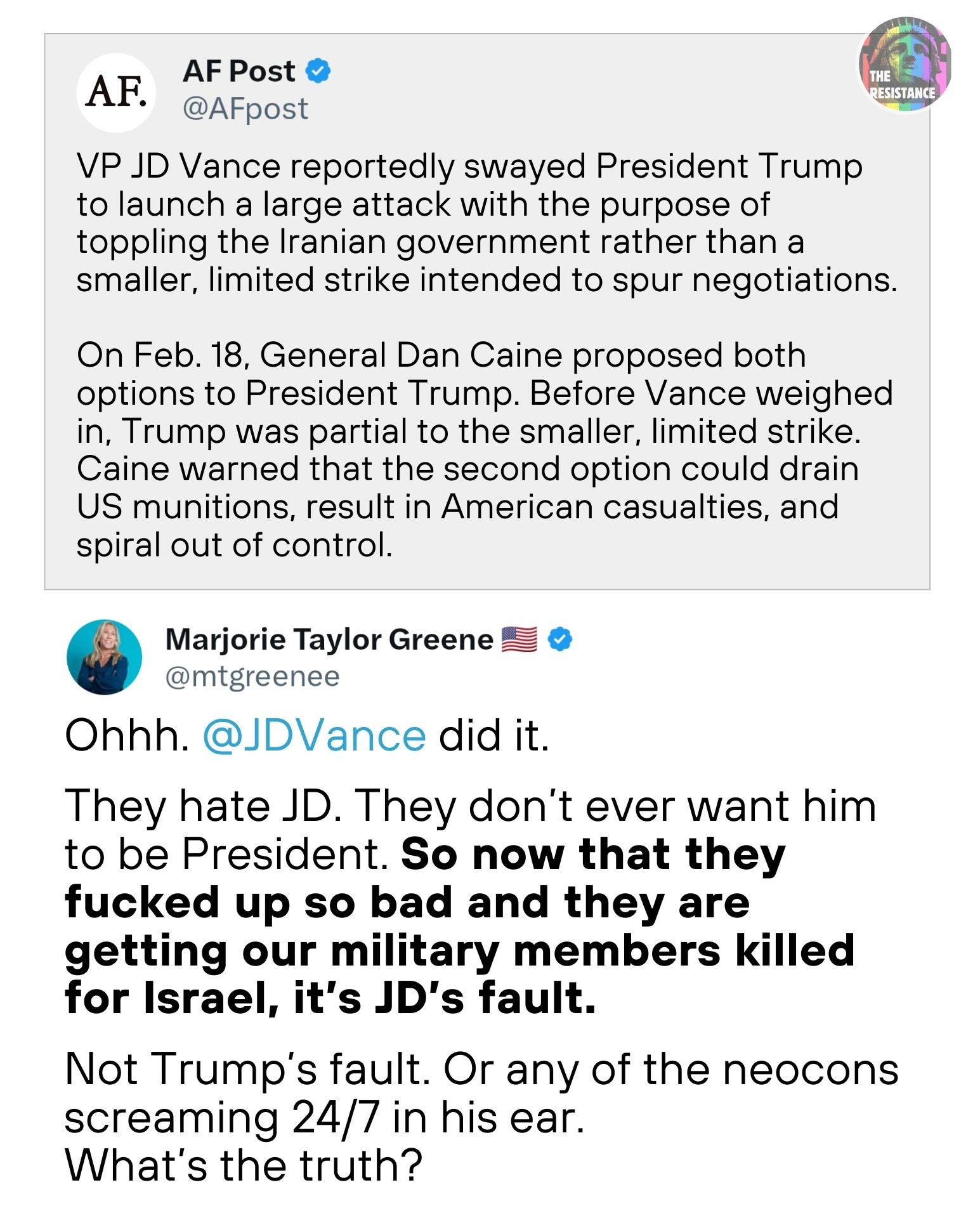 The Resistance - Guess who's going to be Trump's fall guy... | Facebook