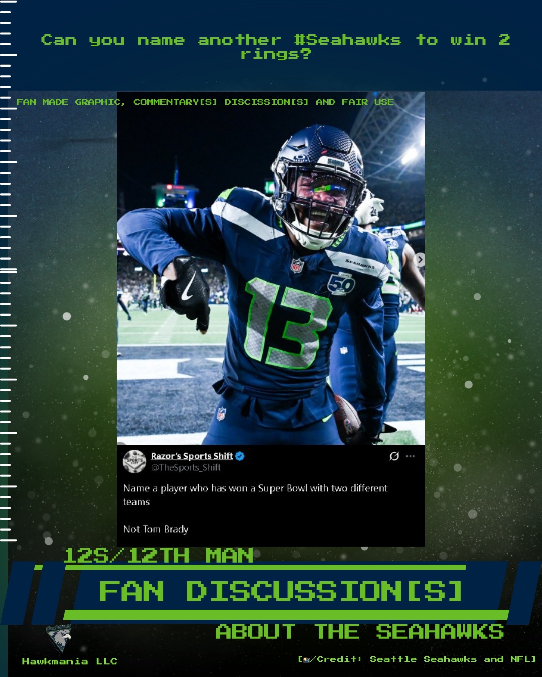 Tudor Electric Football – Nome Squadra Seattle Seahawks End Zone Magnetico (1974, Usato) - Foto 2