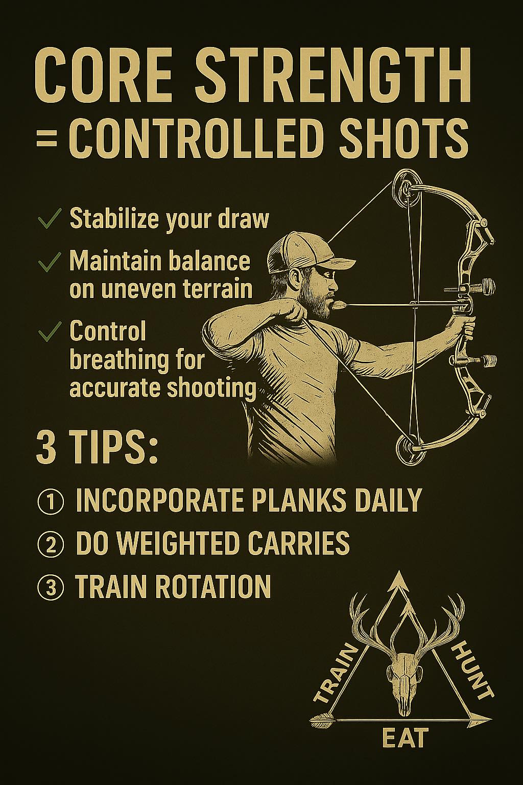 Train - 💥 CORE STRENGTH = CONTROLLED SHOTS 💥 Whether you’re hiking deep ...