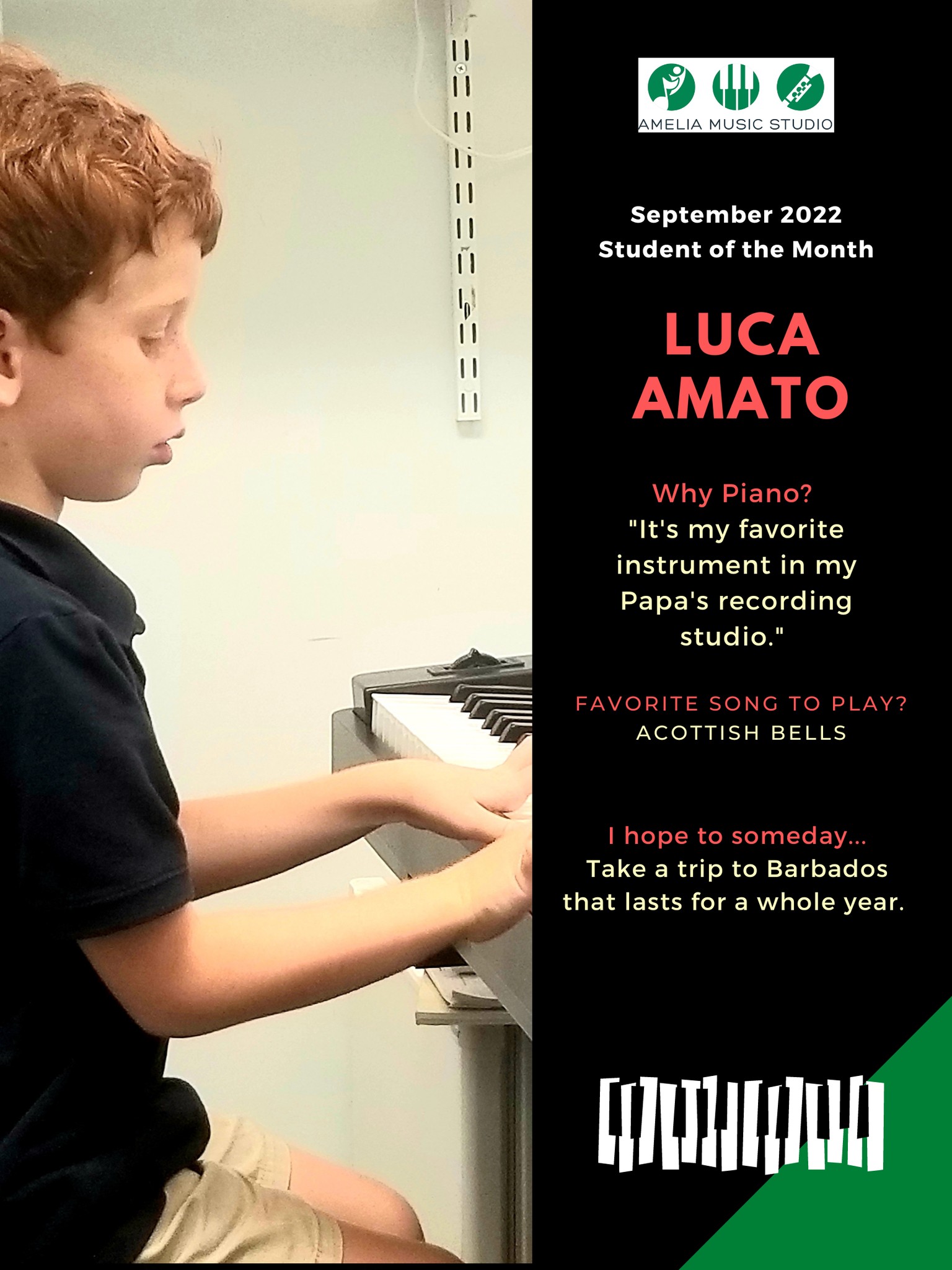 Congratulations to our September... - Amelia Music Studio | Facebook