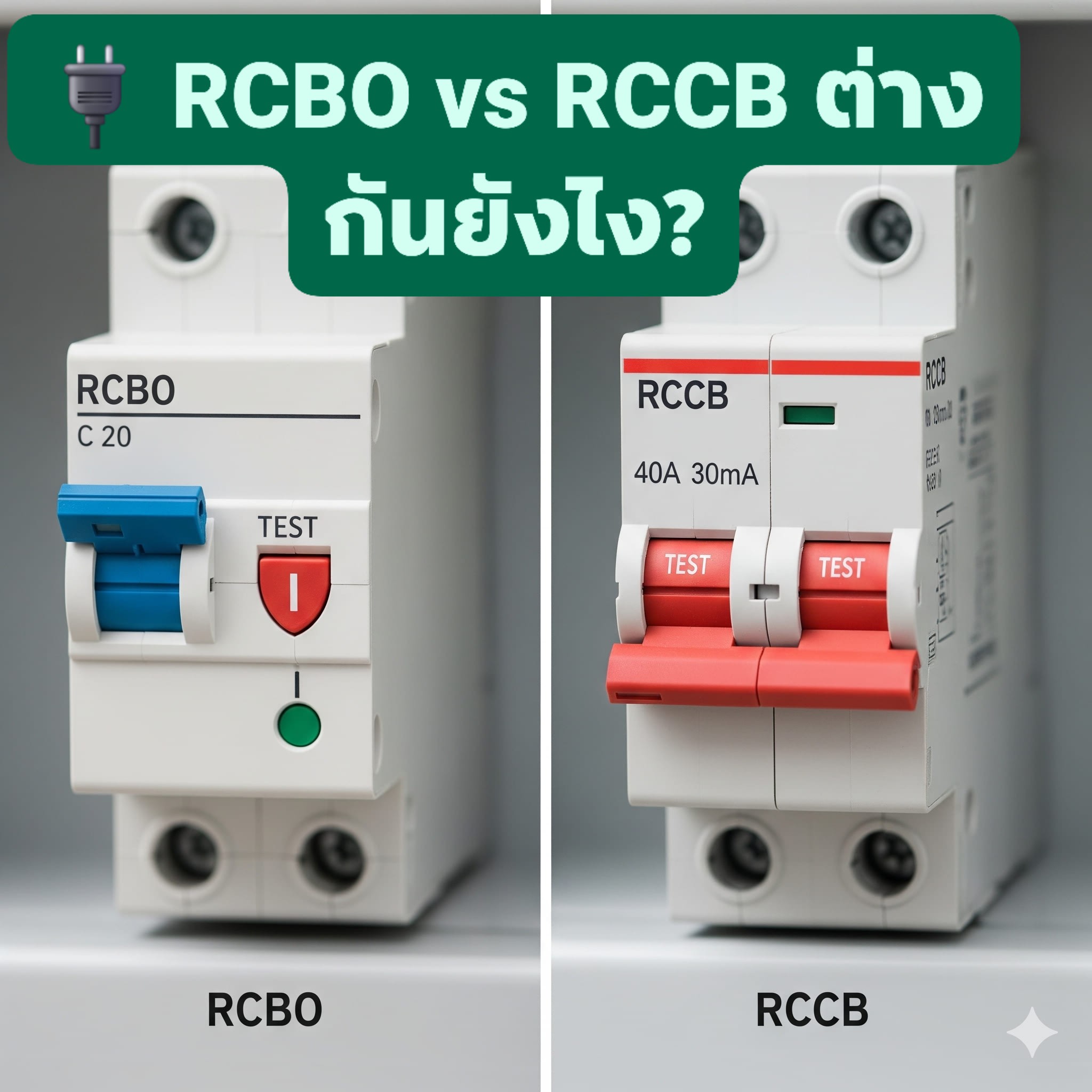 🔌 RCBO vs RCCB ต่างกันยังไง? ⚡... - งานช่าง เครื่องมือช่าง | Facebook