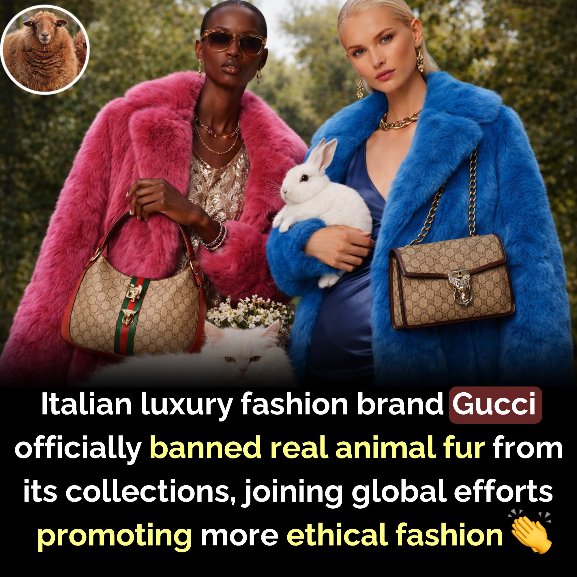 🌿 Gucci Goes Fur-Free: A Historic Win for Animals Italian luxury