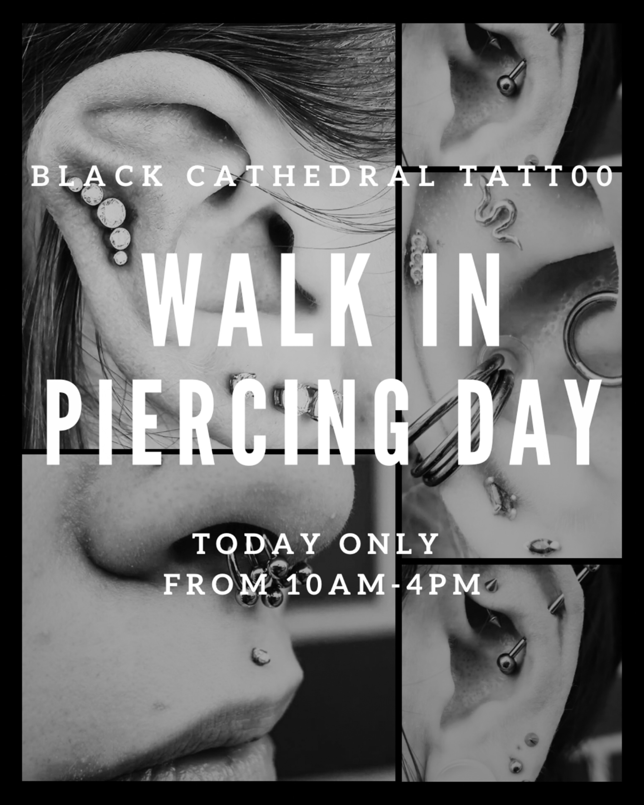 Black - 🖤 TODAY IS THE DAY🖤 Join us for walk-in piercings with Dori ...