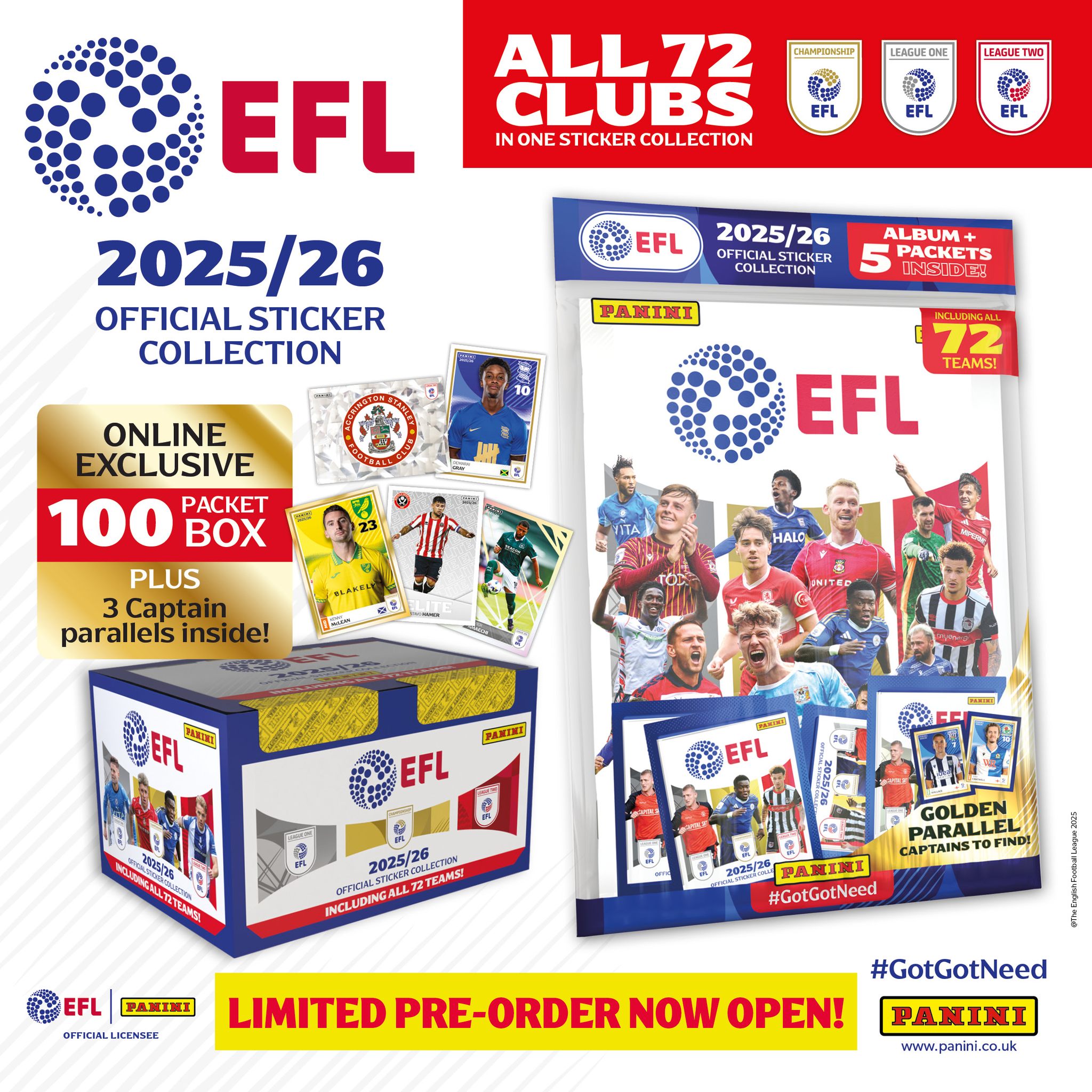 Panini - The BRAND-NEW Panini EFL 2025/26 Official Sticker Collection ...