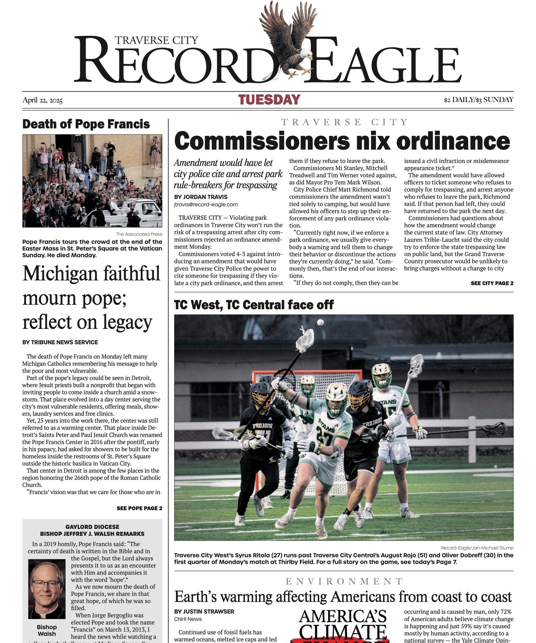 Traverse - IN TODAY'S E-PAPER: - Gaylord Diocese bishop remarks about ...
