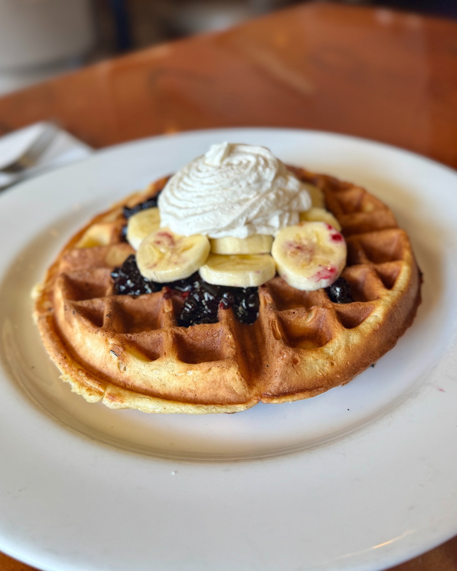 Edge Restaurant - A delicious Belgian waffle topped with... | Facebook