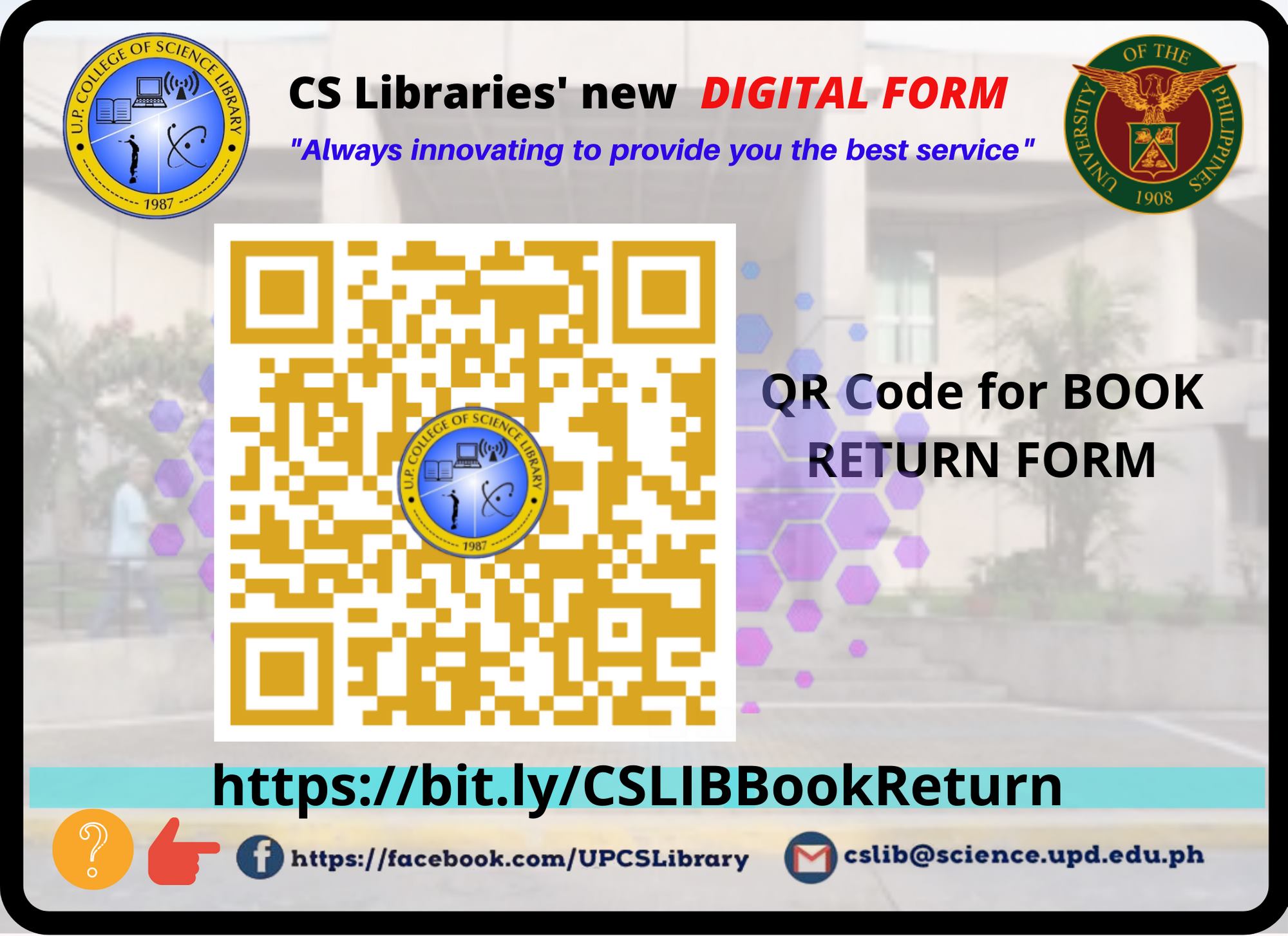 Your CS Libraries are committed to serve you better. For a more ...