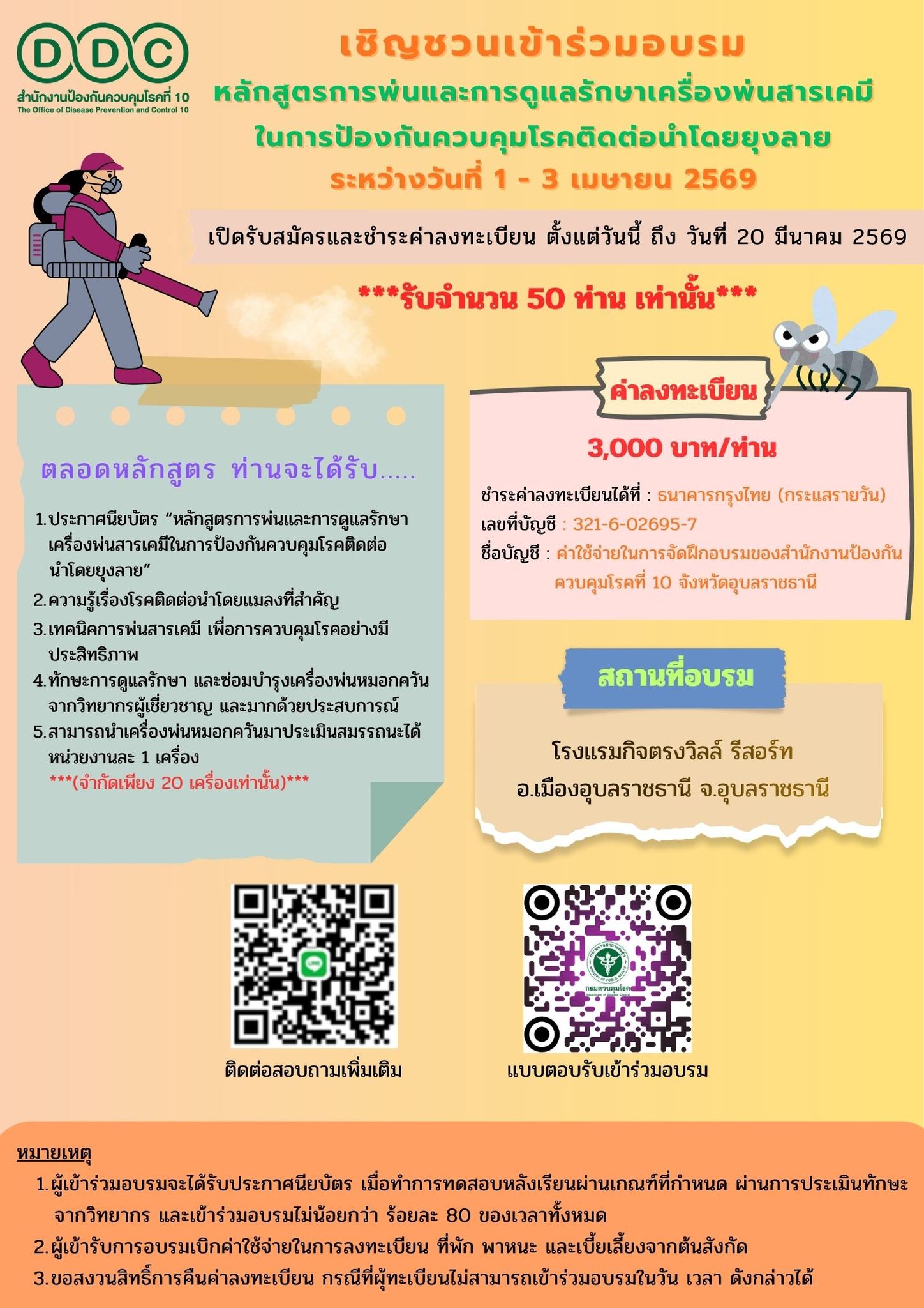 สำนักงานป้องกันควบคุมโรคที่ - สคร.10 เปิดรับสมัคร ผู้ปฏิบัติงานพ่นสาร ...