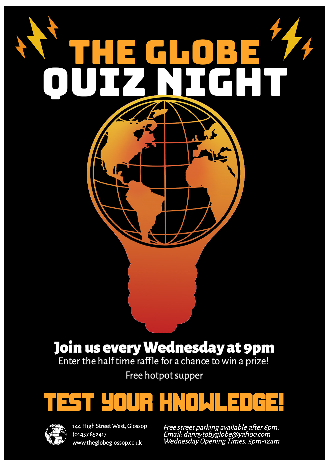 ⚡THE GLOBE QUIZ! ⚡ Join us at 9pm... - The Globe Glossop | Facebook