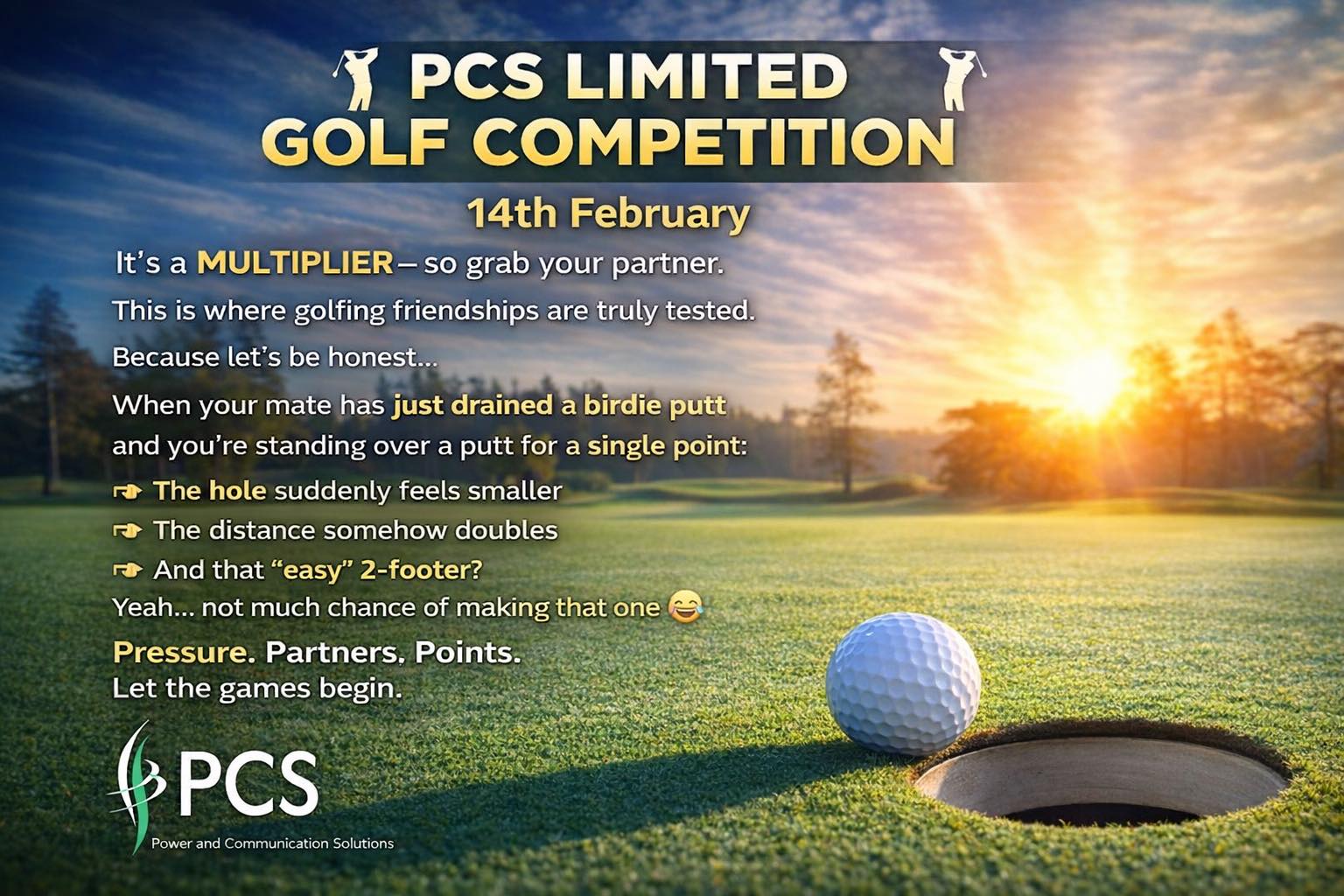 PCS - PCS Limited is the sponsor for the PVGCC 14 February competition ...
