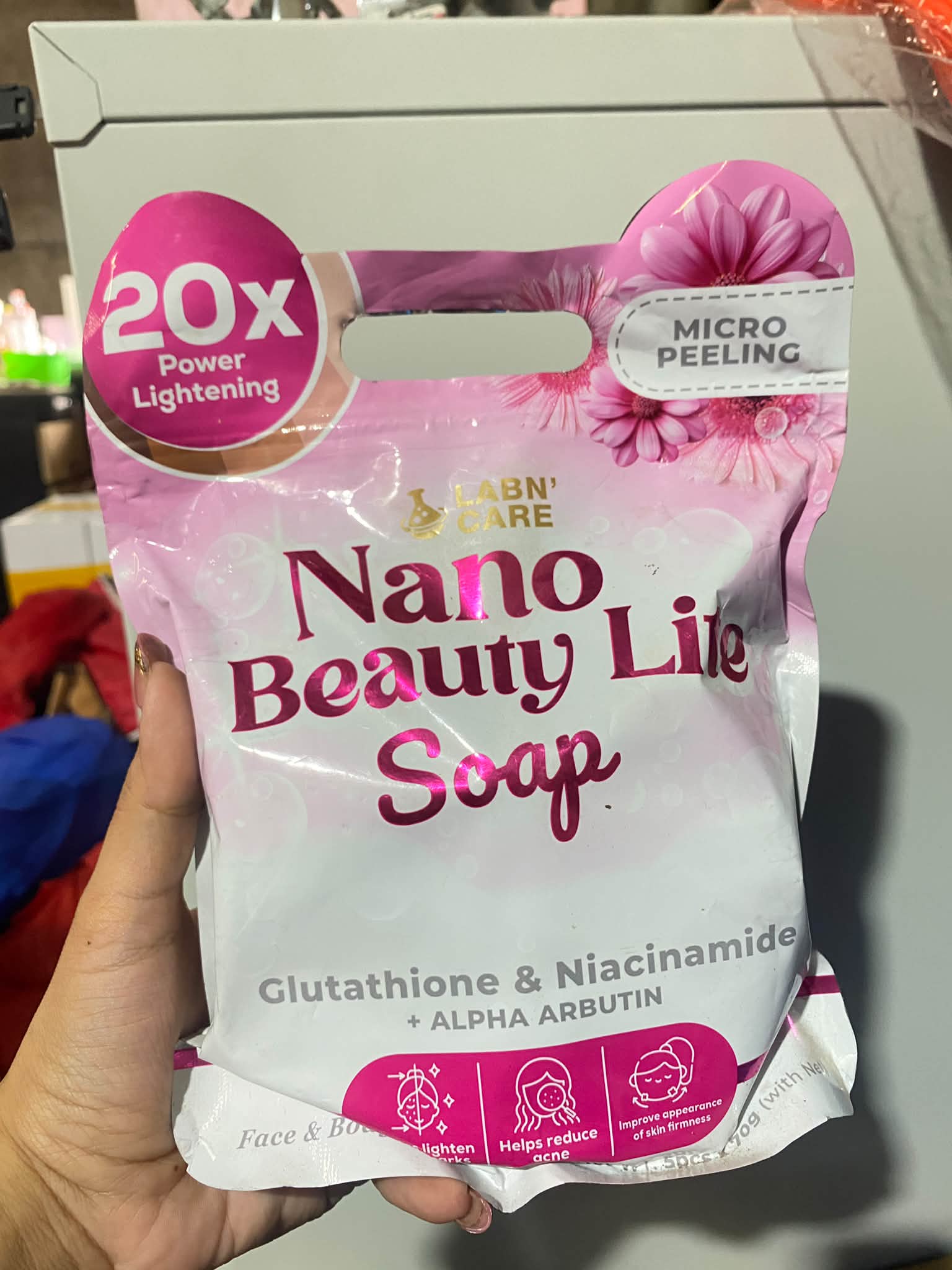 nano glutathione beauty Lite Soap with & Niacinamide at ZZINA Super Bodega Valencia circulation