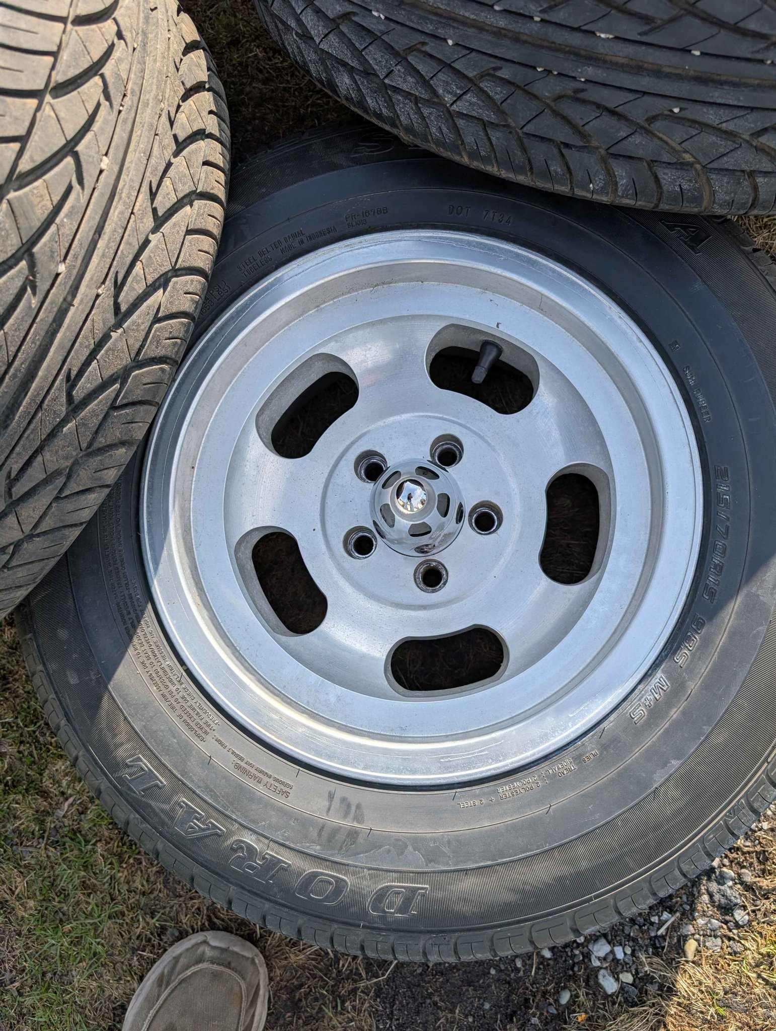 Aluminum slots mag wheel ansen style rims 15x7 nuts 4.5 Ford bolt ...