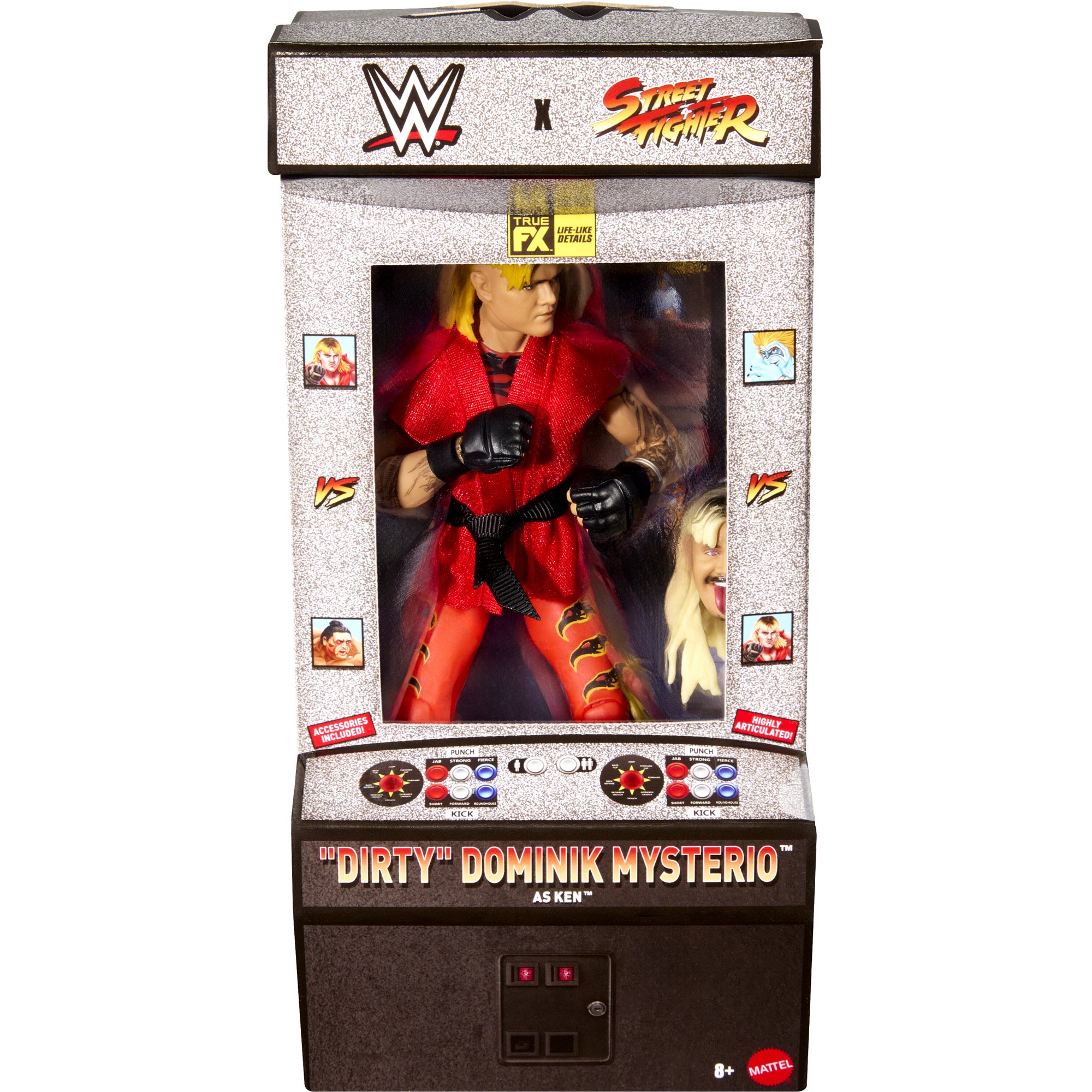 Mattel WWE x Street Fighter Ultimate Warrior as Blanka, Dirty Dom