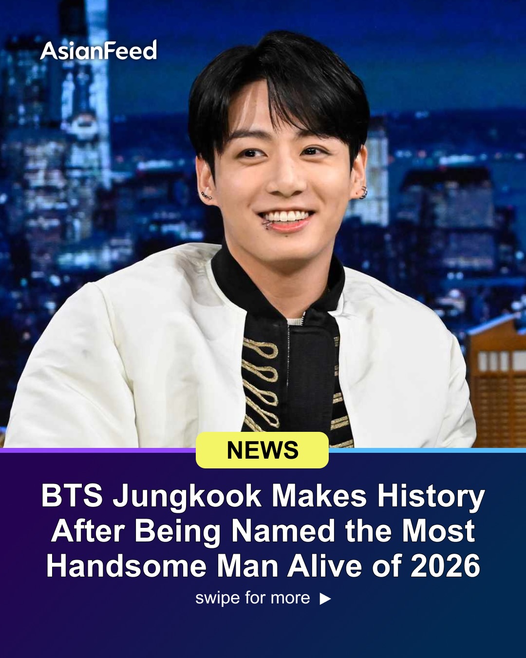 K-POP・アジア handsome LIVE BTS' Jungkook named most handsome man alive 2026