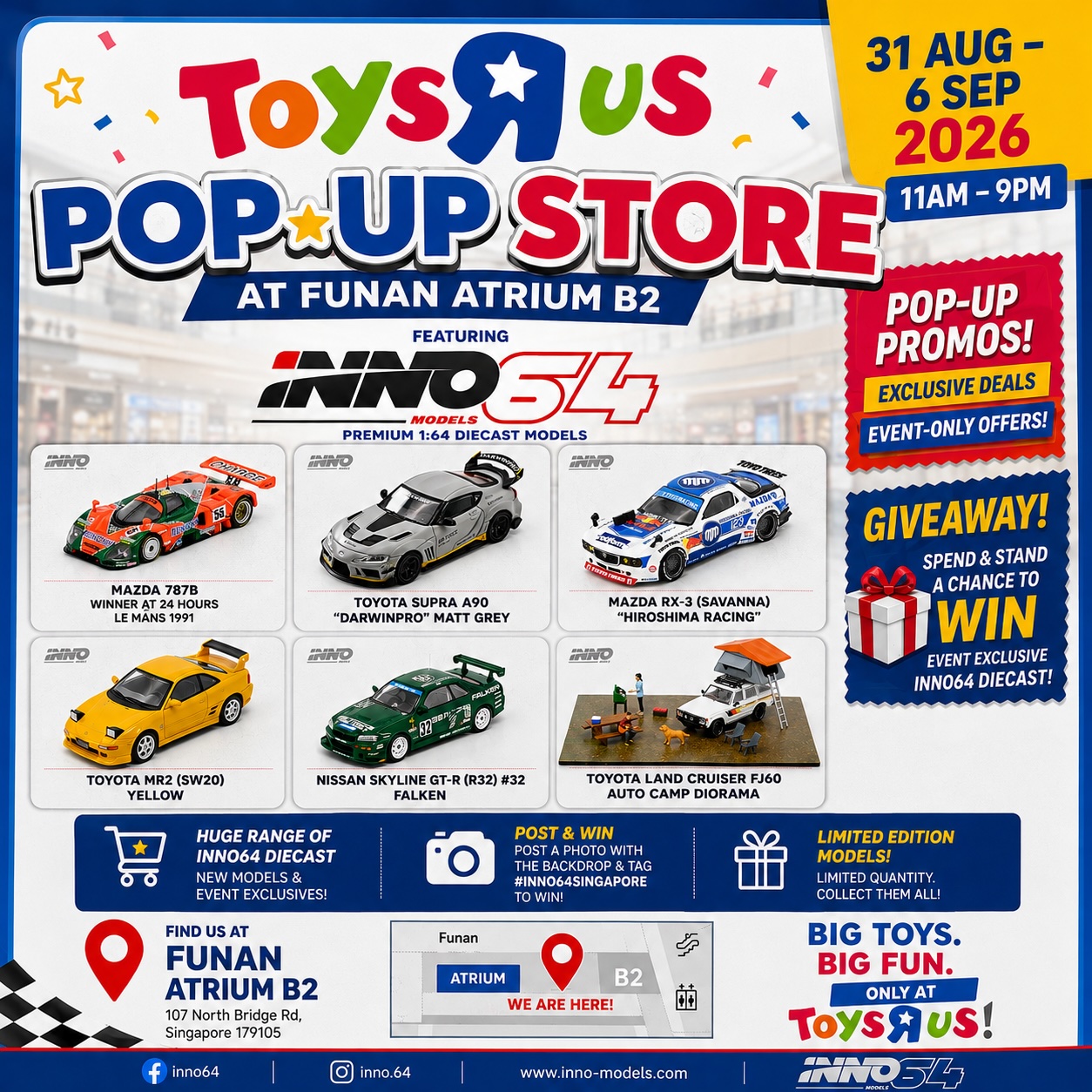Inno64 pop-up store at Funan Atrium B2 from August 31 to September