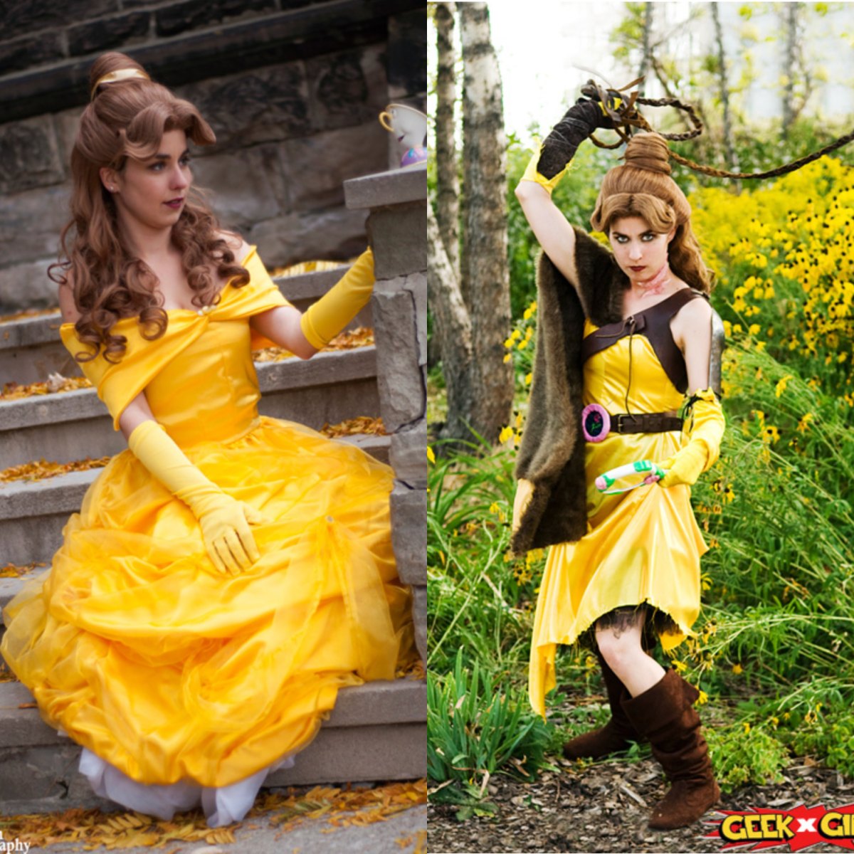 It's Twosday! Do you prefer classic Belle or Beast Master version? 🤔 Photo on the Left by Amaleigh Photography Photo on the Right by Wandering Dana # Belle #DisneyPrincess #Twosday #BATB #BeautyAndTheBeast #NorthernBelleRogue [