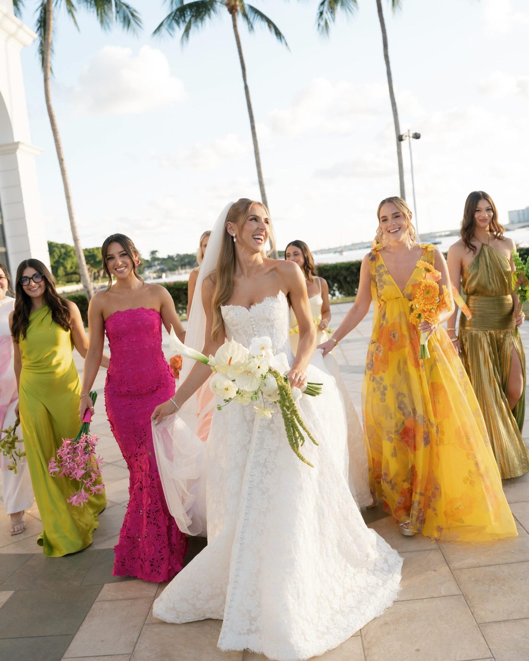 Palm Beach wedding with multiple designer dresses