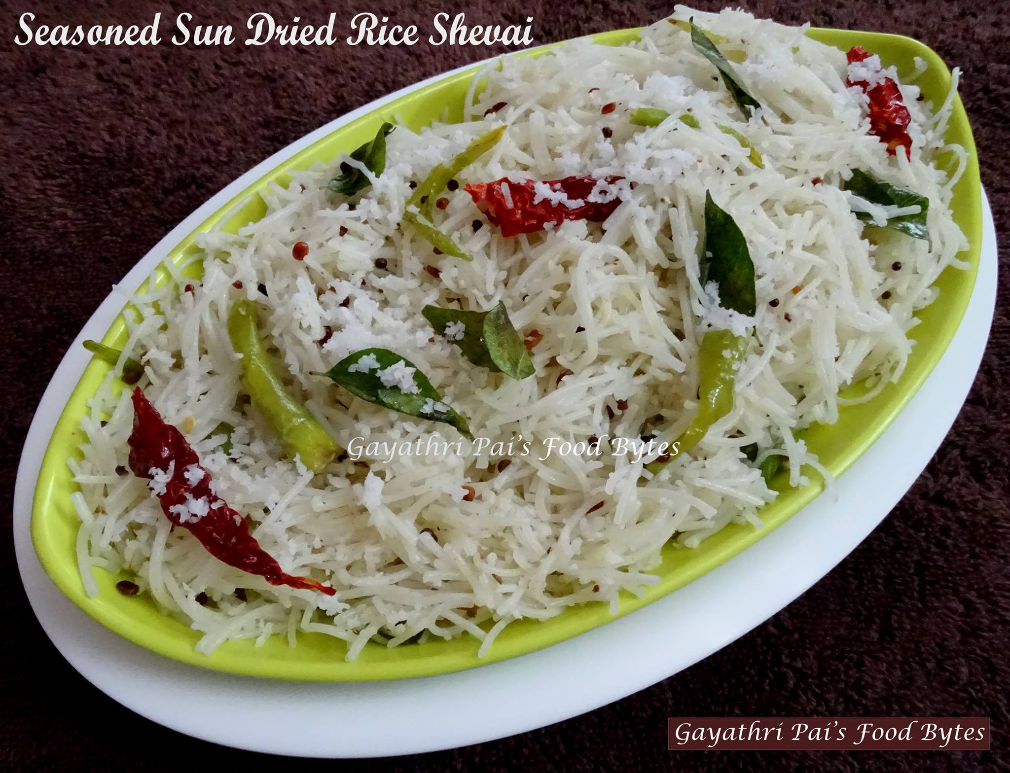Gayathri Pai's Food Bytes - “Simple Sukkaiyile Tandla Shevai panna ...