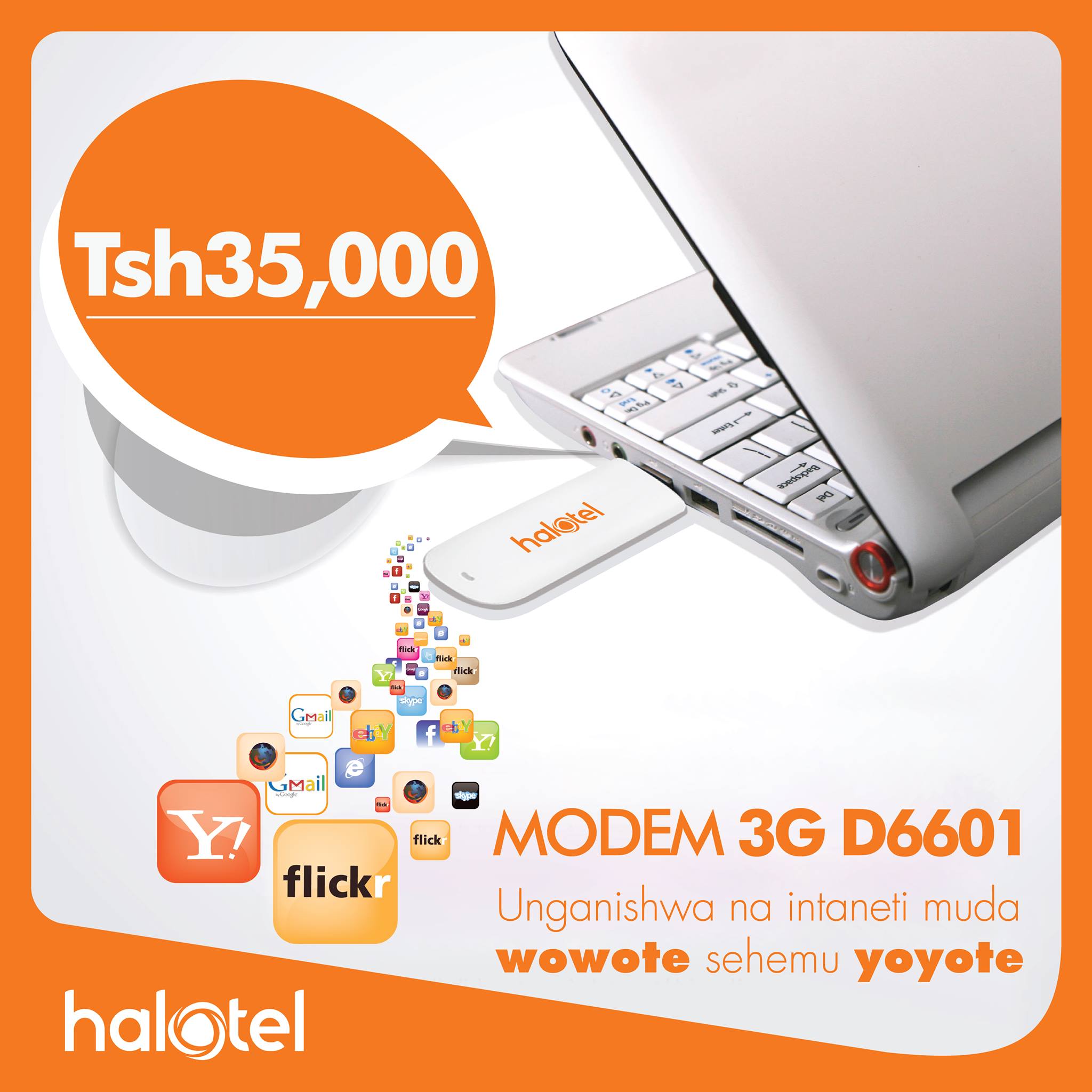 Halotel - Modem zetu za D6601 na SIM kadi ya Halotel itakuwezesha mteja ...