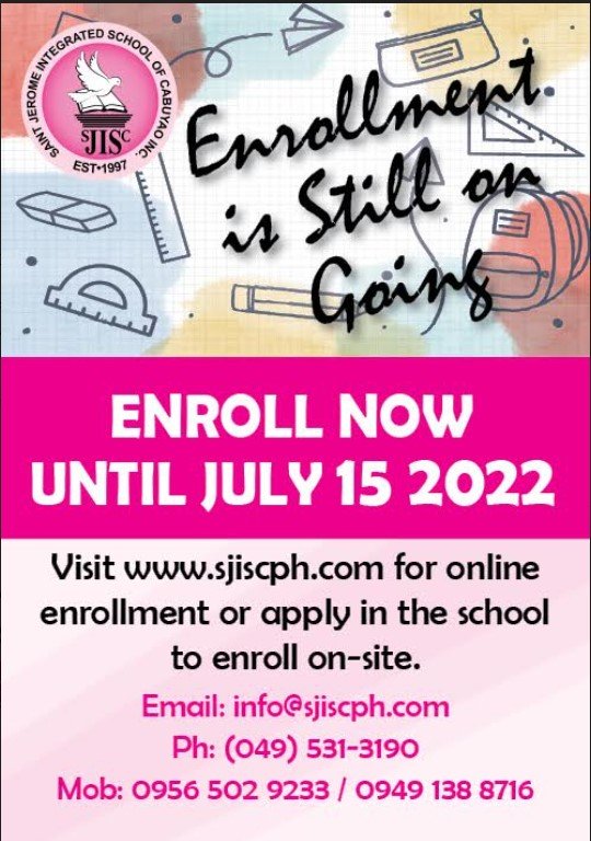 Enrolment... - St Jerome Integrated School of Cabuyao, Inc.
