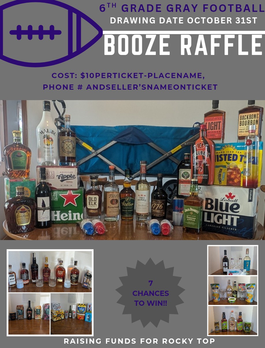 6th Grade Gray Booze Basket Raffle