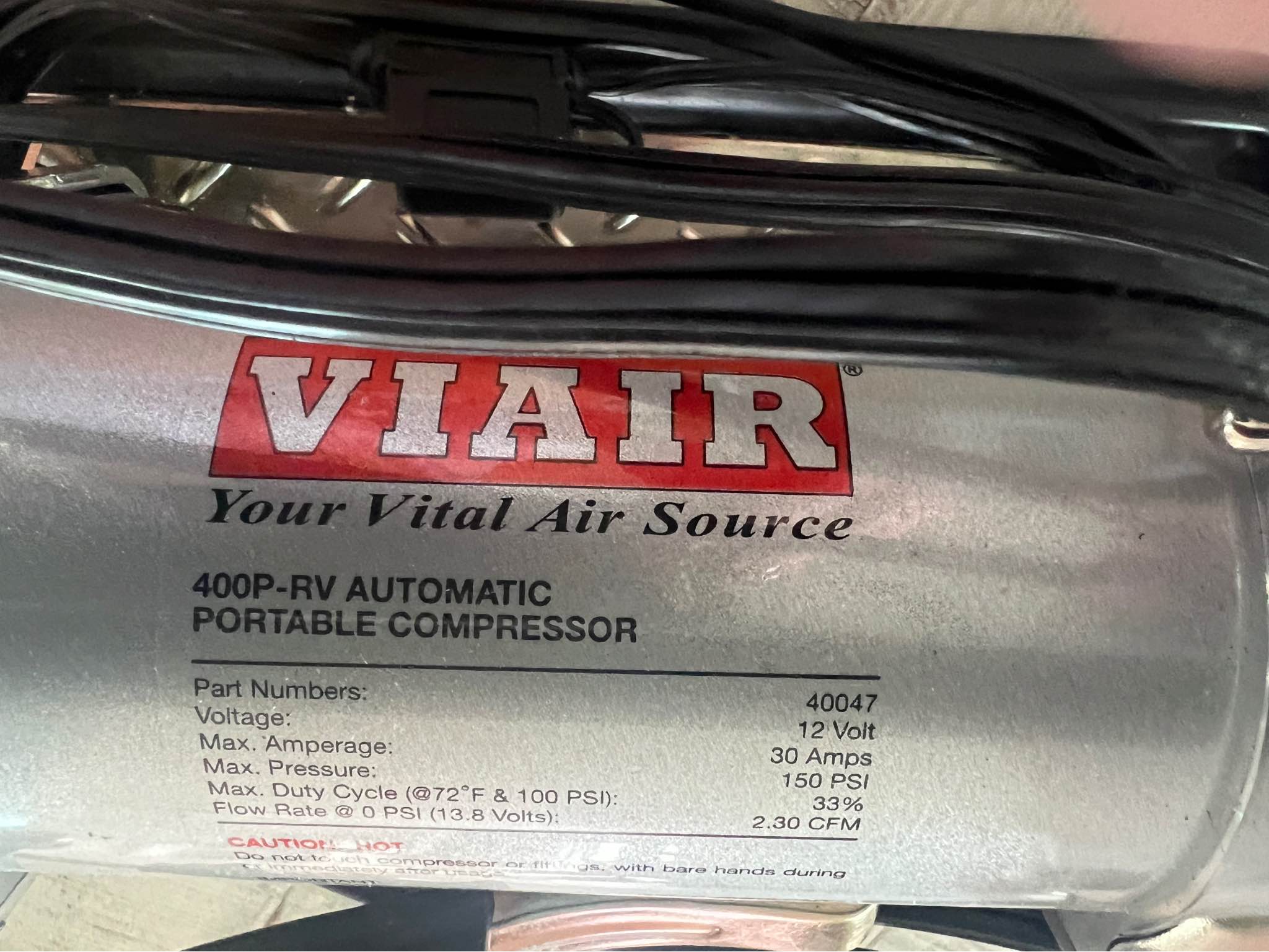 VIAIR 400P-RV Automatic Portable Compressor, Heavy Weight 40047 150 PSI ...