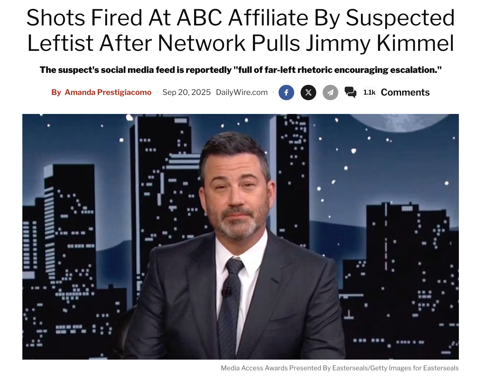 Ben - Shots Fired At ABC Affiliate By Suspected Leftist After Network ...